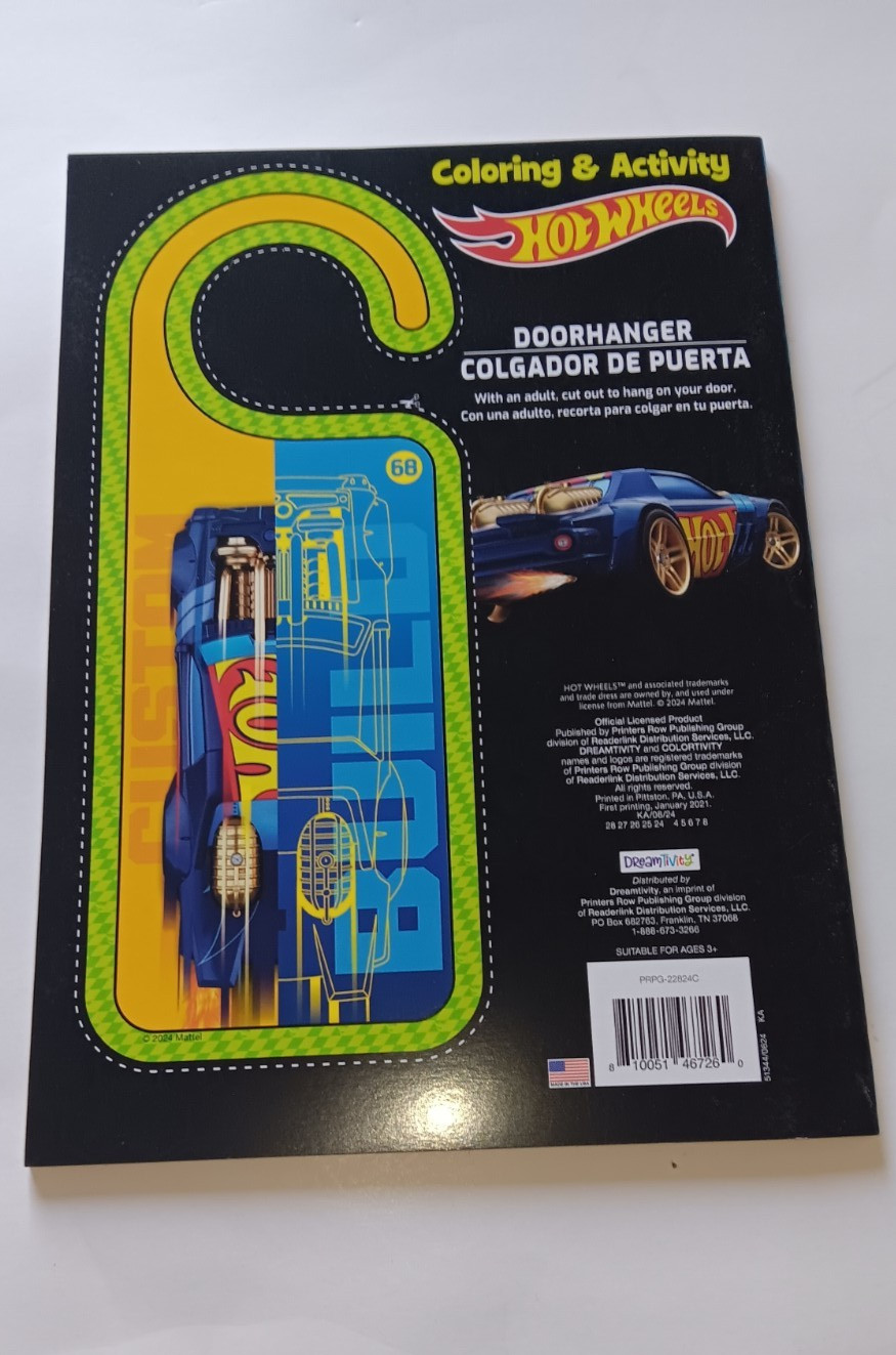Dreamtivity Hot Wheels Coloring / Activity Book New