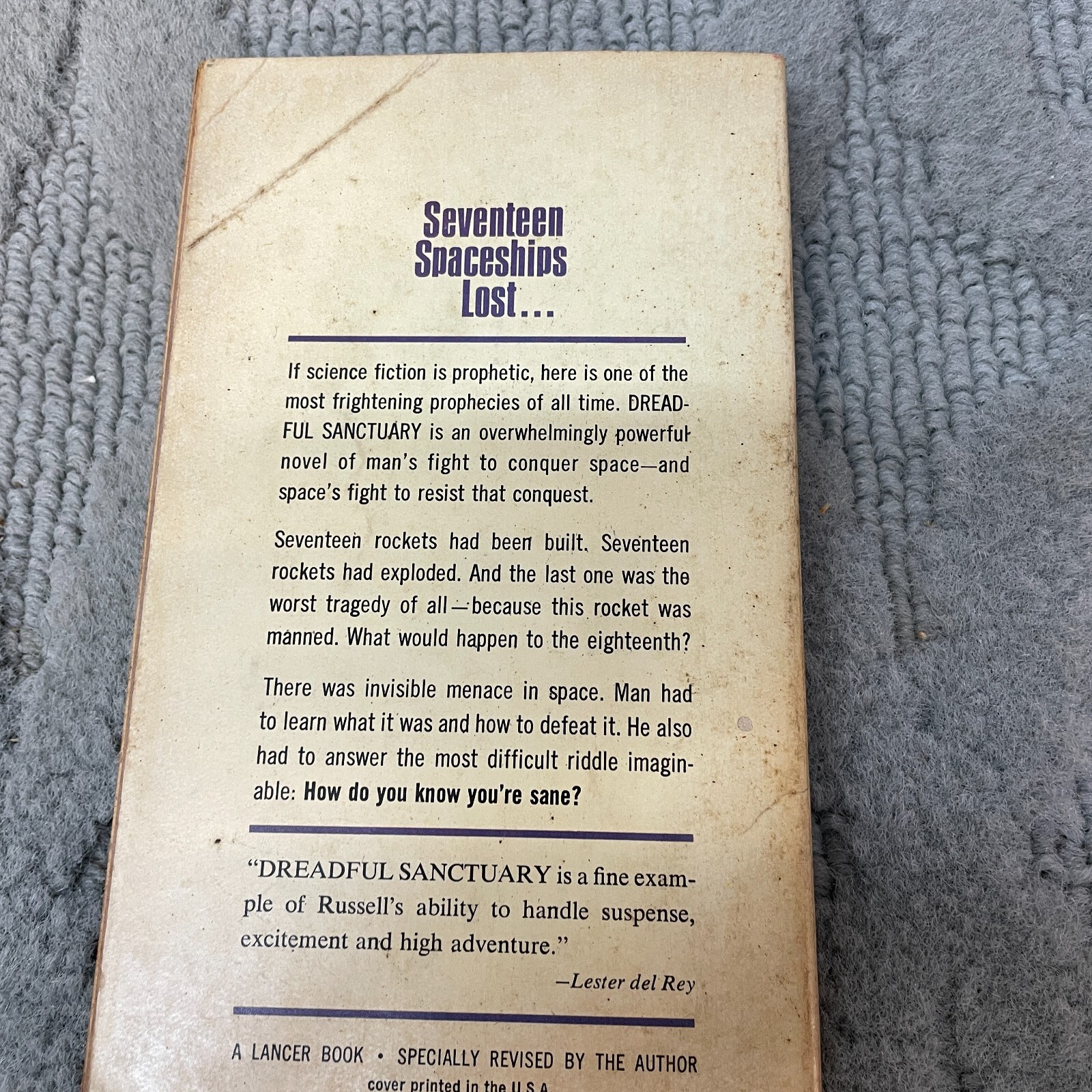 Dreadful Sanctuary Science Fiction Paperback Book by Eric Frank Russell 1963