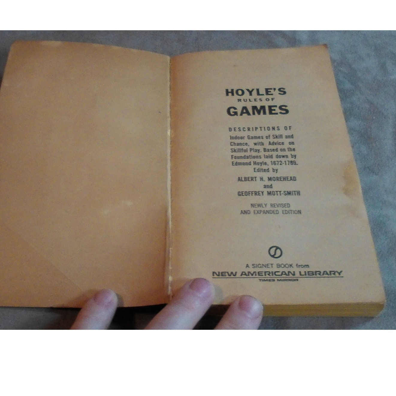 Hoyles Rules of Games Signet Paperback 1963 44th Printing Morehead/Mott-Smith