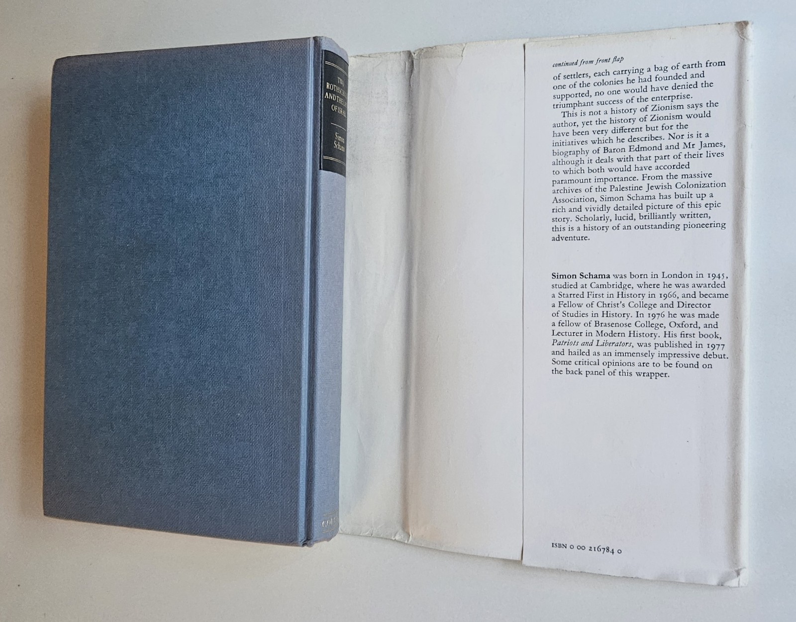 Two Rothschilds and the Land of Israel Simon Schama HC w/ DJ 1978 UK Ed