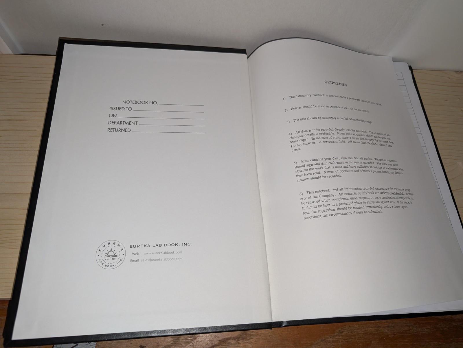 Two (2) EUREKA LAB BOOK Inc. LABORATORY NOTEBOOK 152 PAGES ~10″ X 13.25″ NOS