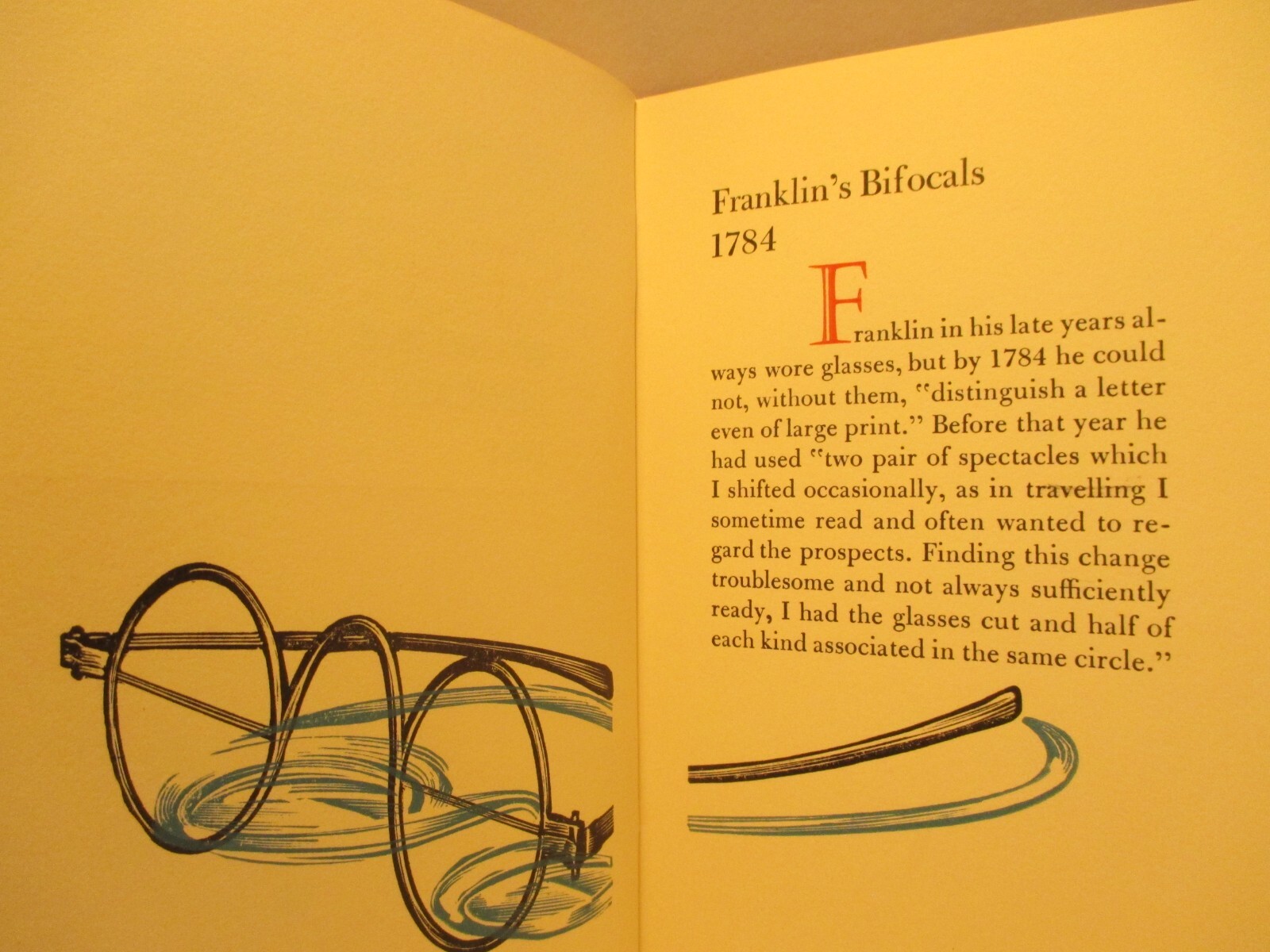 fine press book B FRANKLIN INVENTOR by A R TOMMY TOMMASINI # 27 / 1974 #487/700
