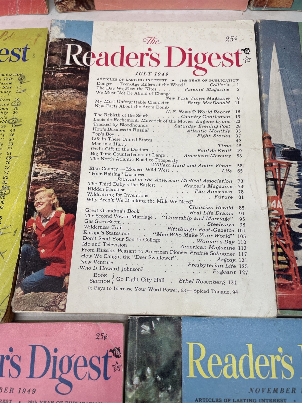 1949 READER’S DIGEST MAGAZINE Lot Of 11. Vintage History Shorts.
