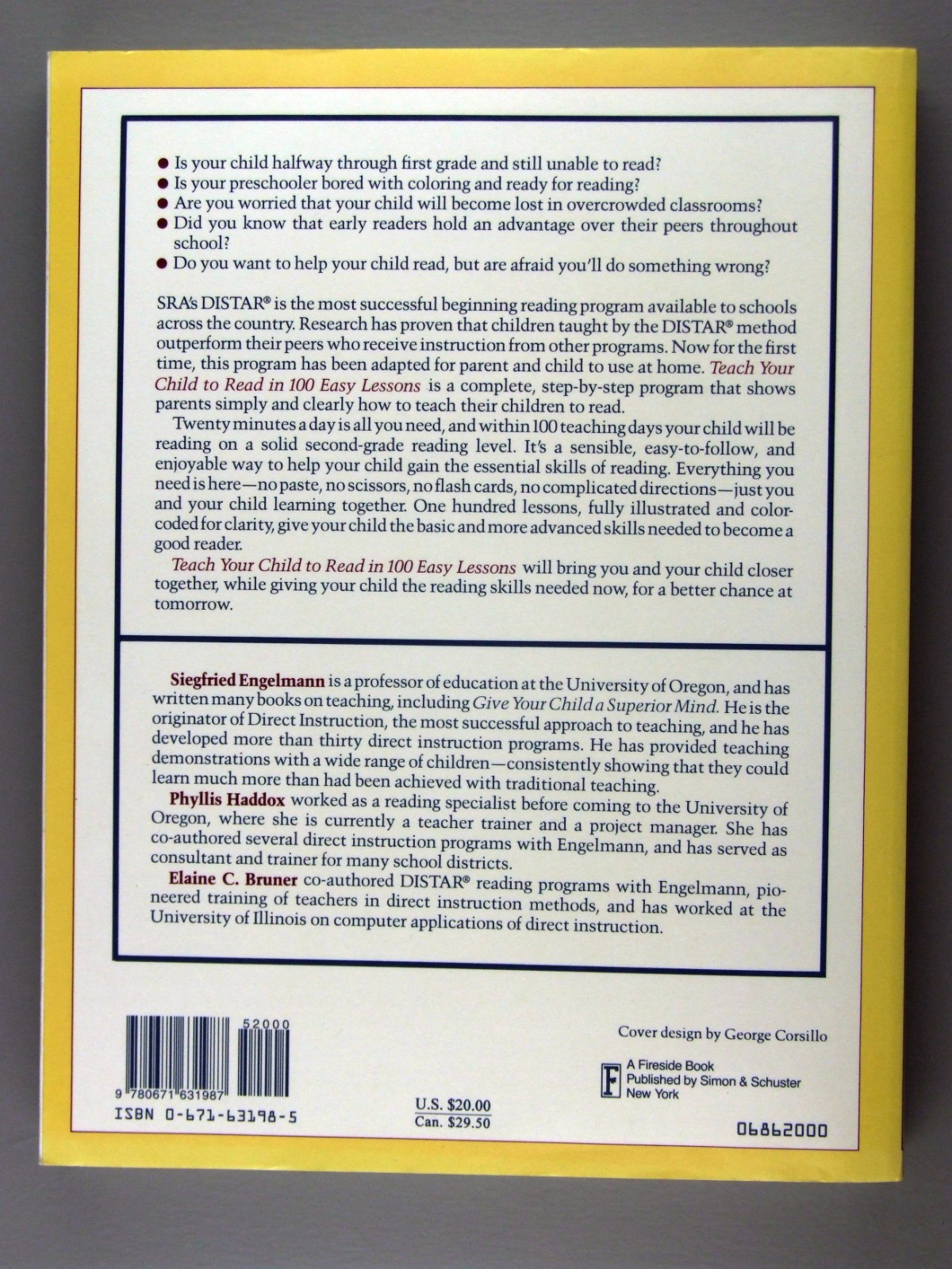 Teach Your Child to Read in 100 Easy Lessons by Siegfried Engelman Haddox Bruner