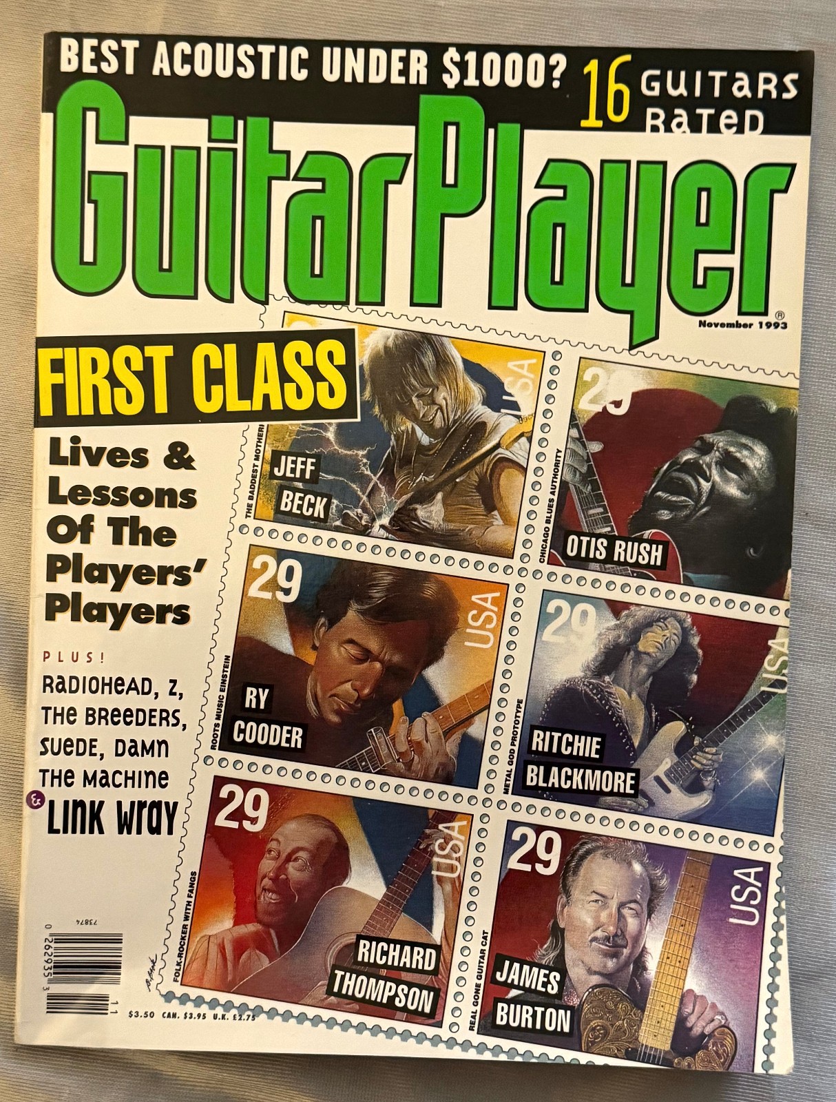 Guitar Player Magazine 1993 Lot of 5 Jeff Beck, BB King, John Lee Hooker