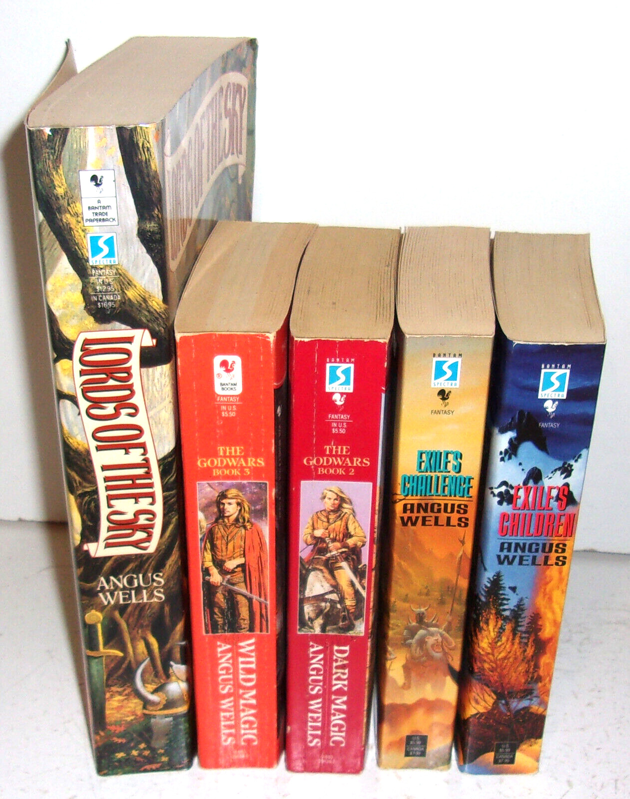 5 Angus Wells Books Both Exiles Saga Books 2 & 3 from the Godwars, Lords of the