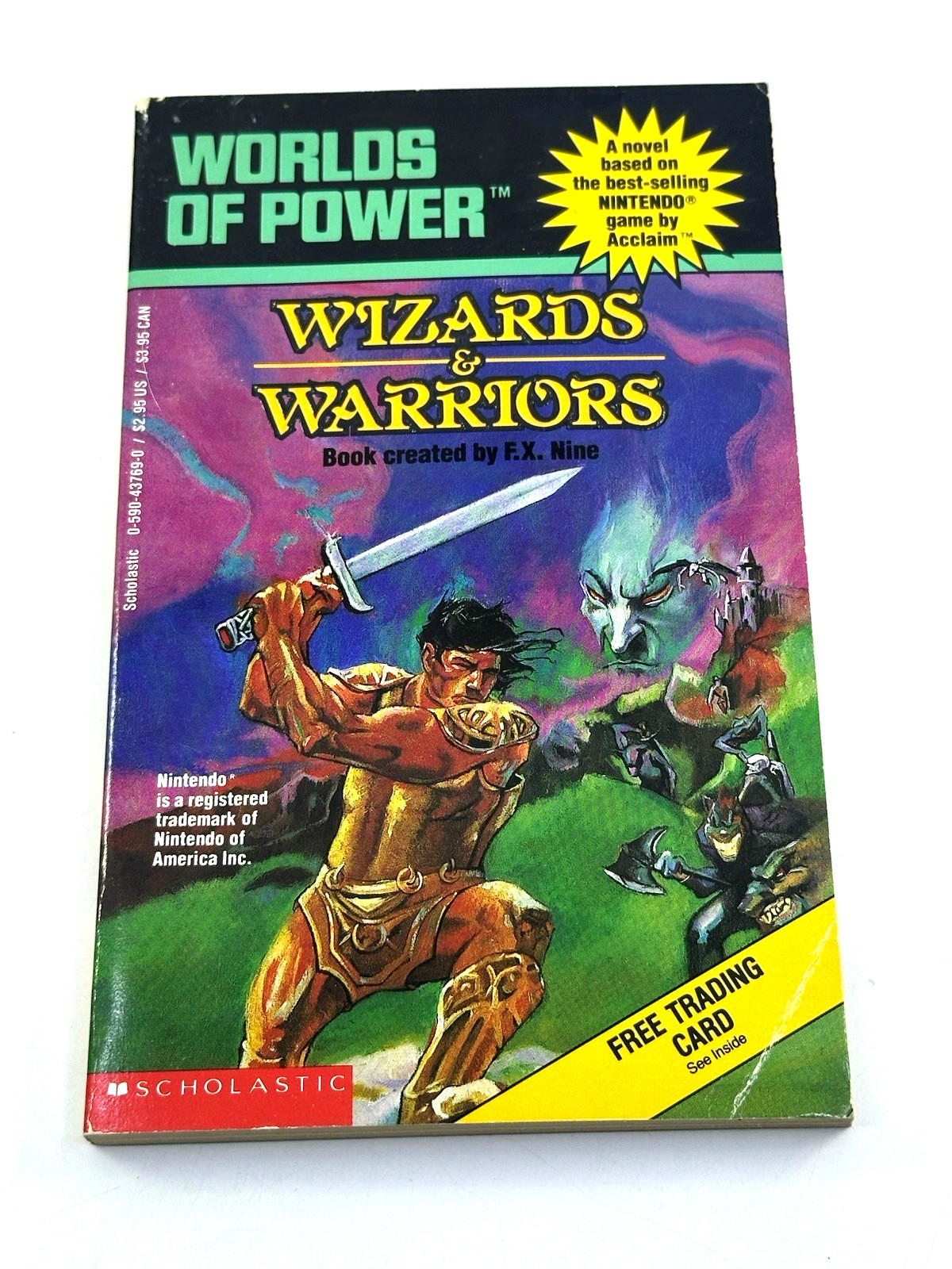 Wizards & Warriors Worlds of Power #5 Nintendo NES w/ Trading Card F. X. Nine