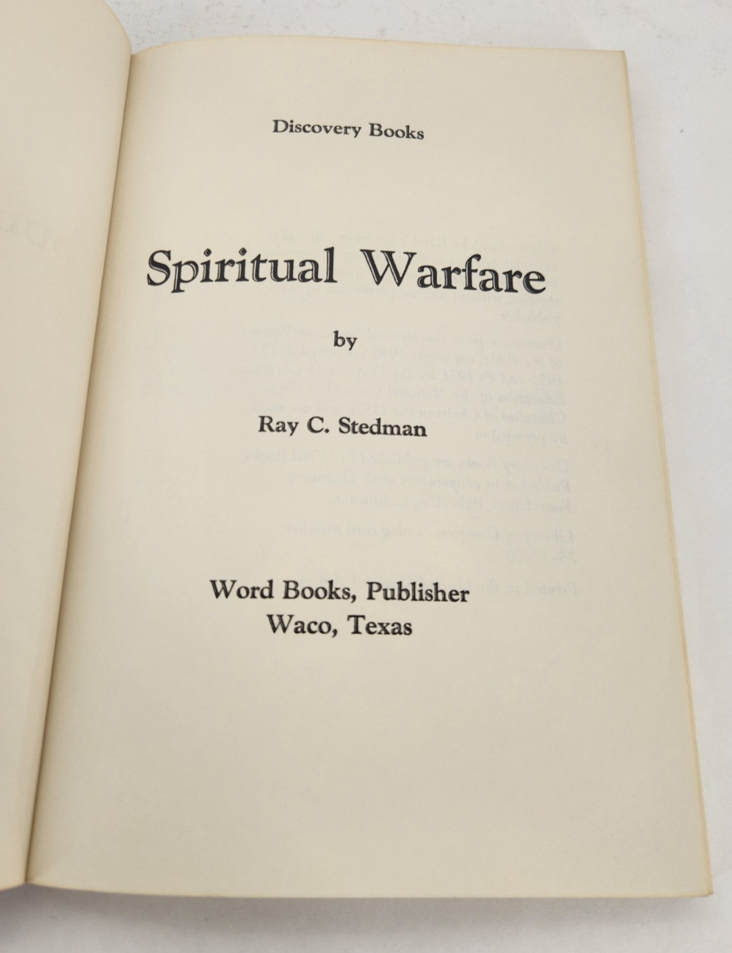 Spiritual Warfare by Ray C. Stedman 1973 paperback