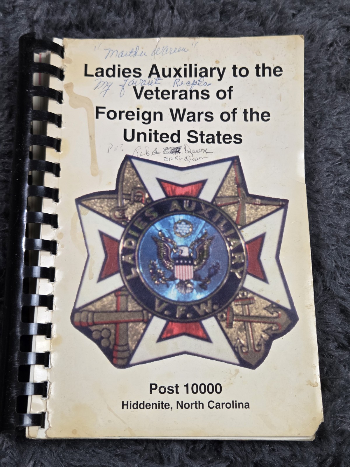 Ladies Auxiliary To V.F.W. Hiddenite, North Carolina Cookbook 1991 Post 10000