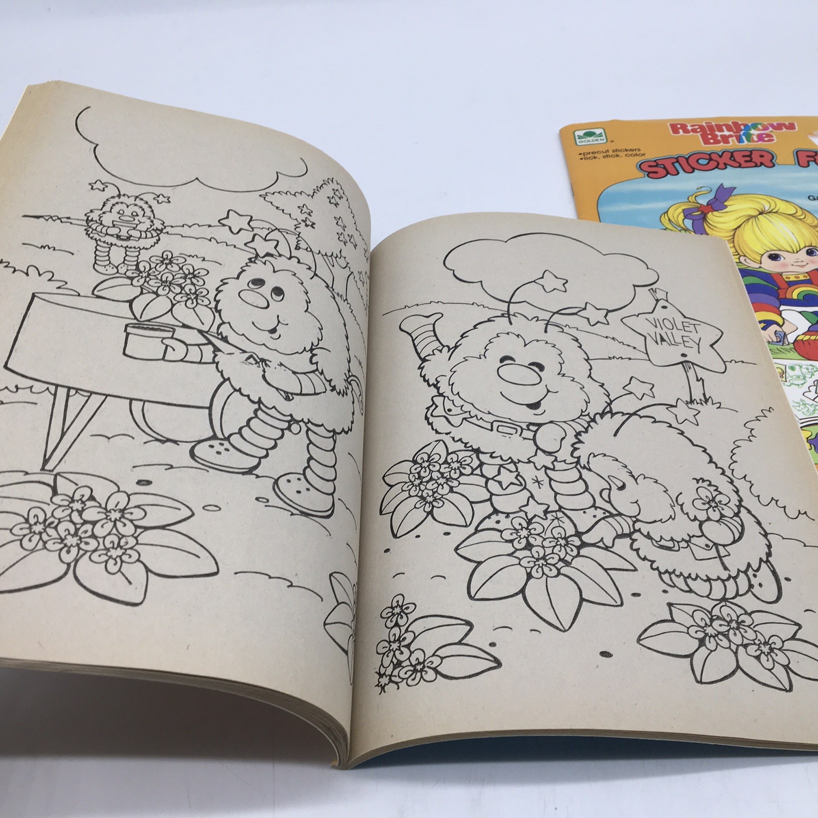 Rainbow Brite Coloring Book + Sticker Fun Golden Books Vtg 1984-85 UNUSED NOS