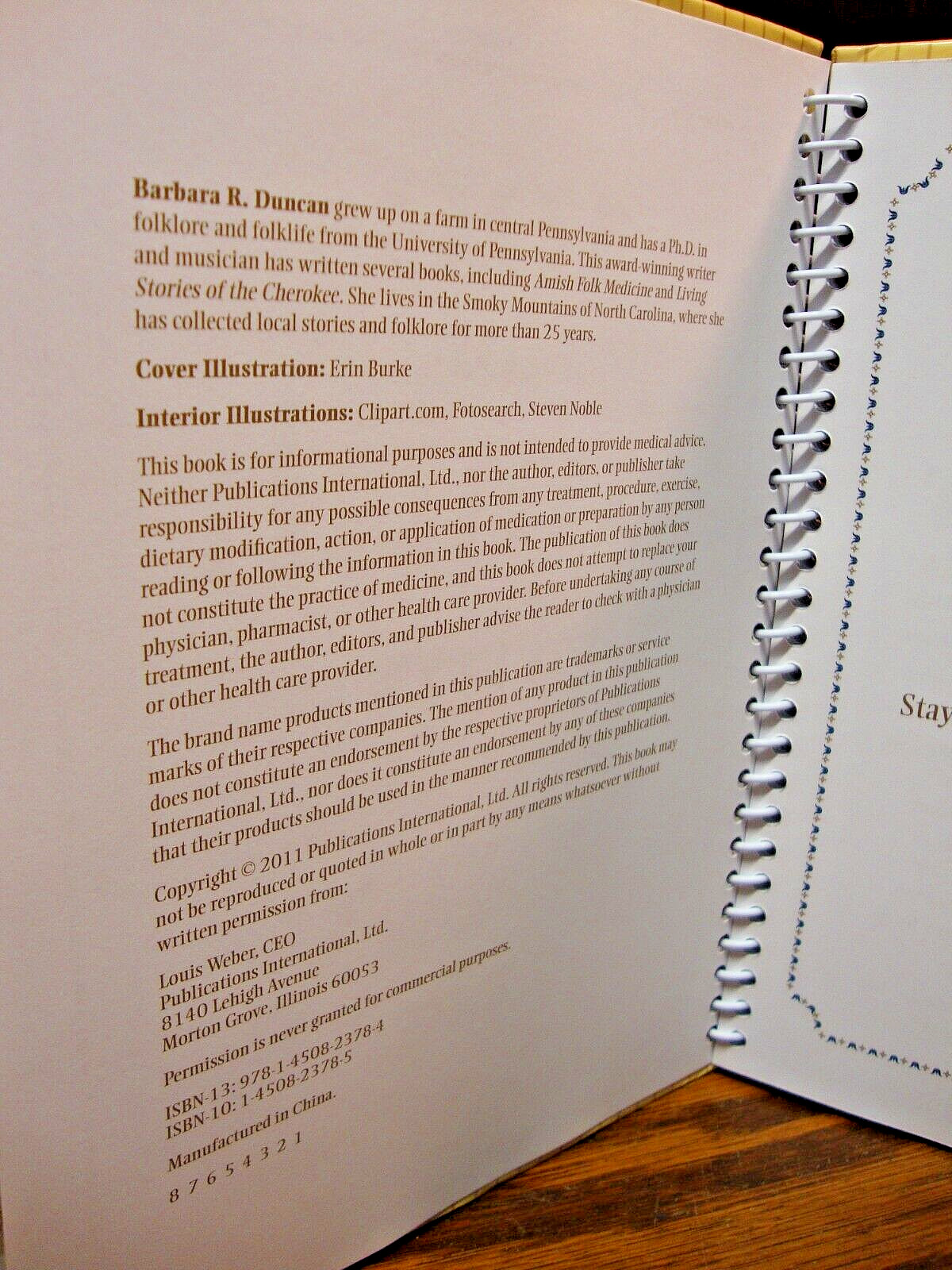 “100s of Amish Hints’ Hardback Spiral Bound Book~by Barbara Duncan 2011 K21