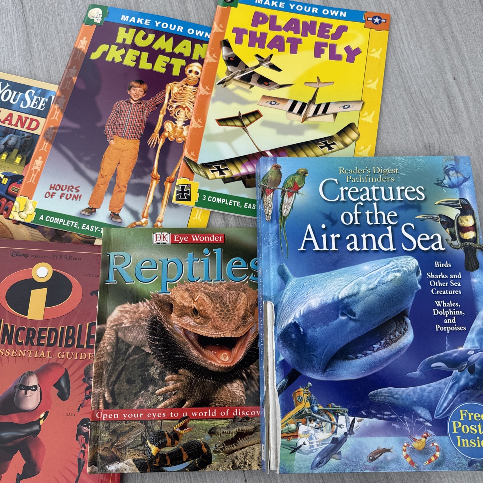 Lot 7 Kids Books DK Reptiles Incredibles Dinosaurs Creatures Science Activity