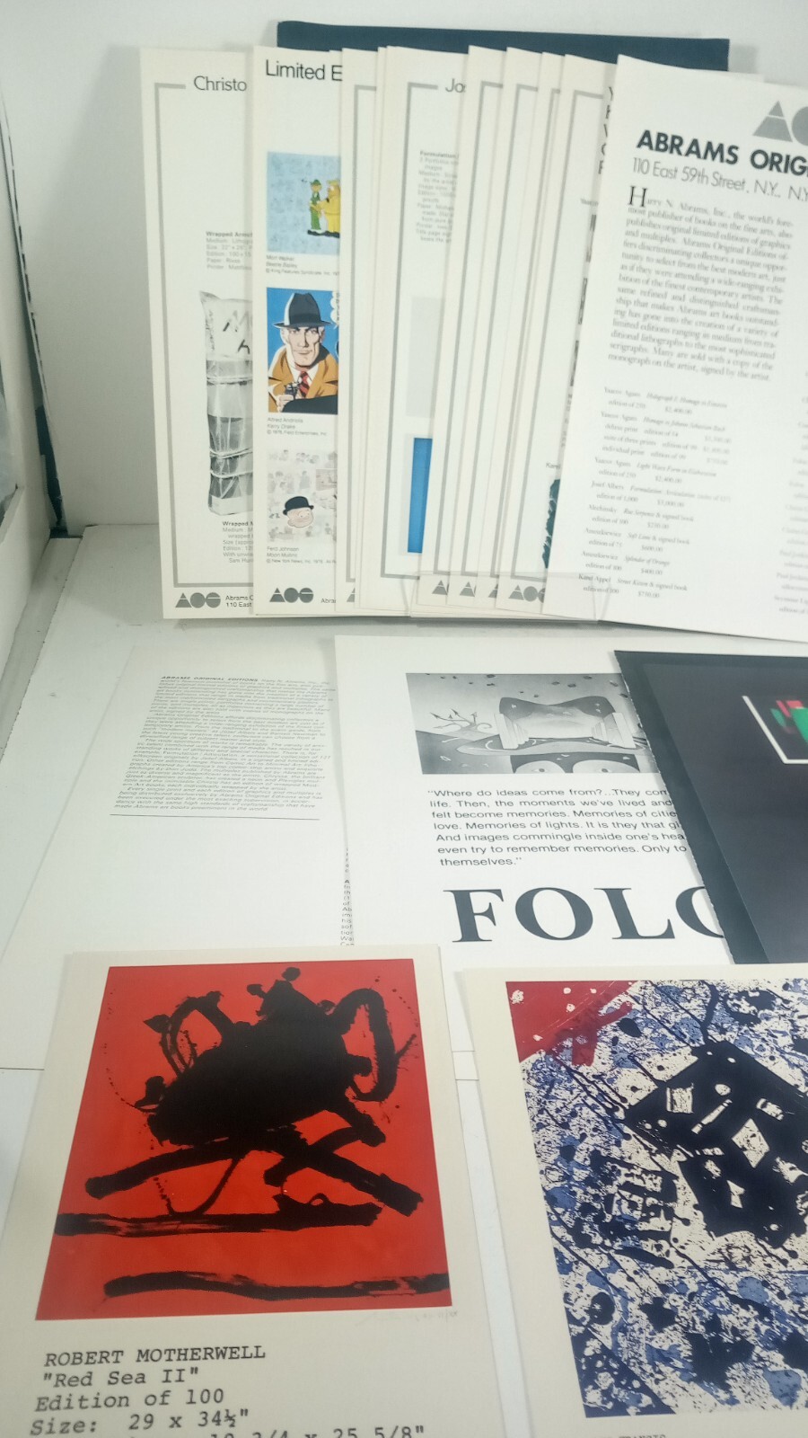 VINTAGE Abrams Original Editions Catalogue Folder