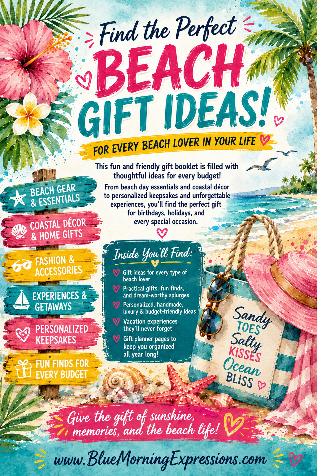Gift Ideas for Beach Lovers Planner Coastal Gift Guide Book Beach Gifts 24 Pg