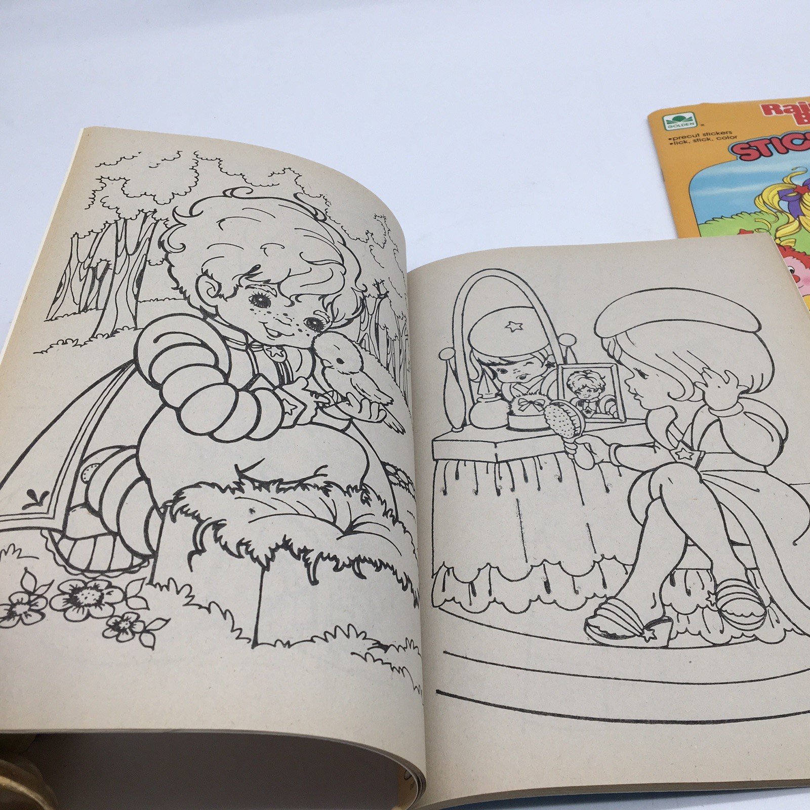 Rainbow Brite Coloring Book + Sticker Fun Golden Books Vtg 1984-85 UNUSED NOS