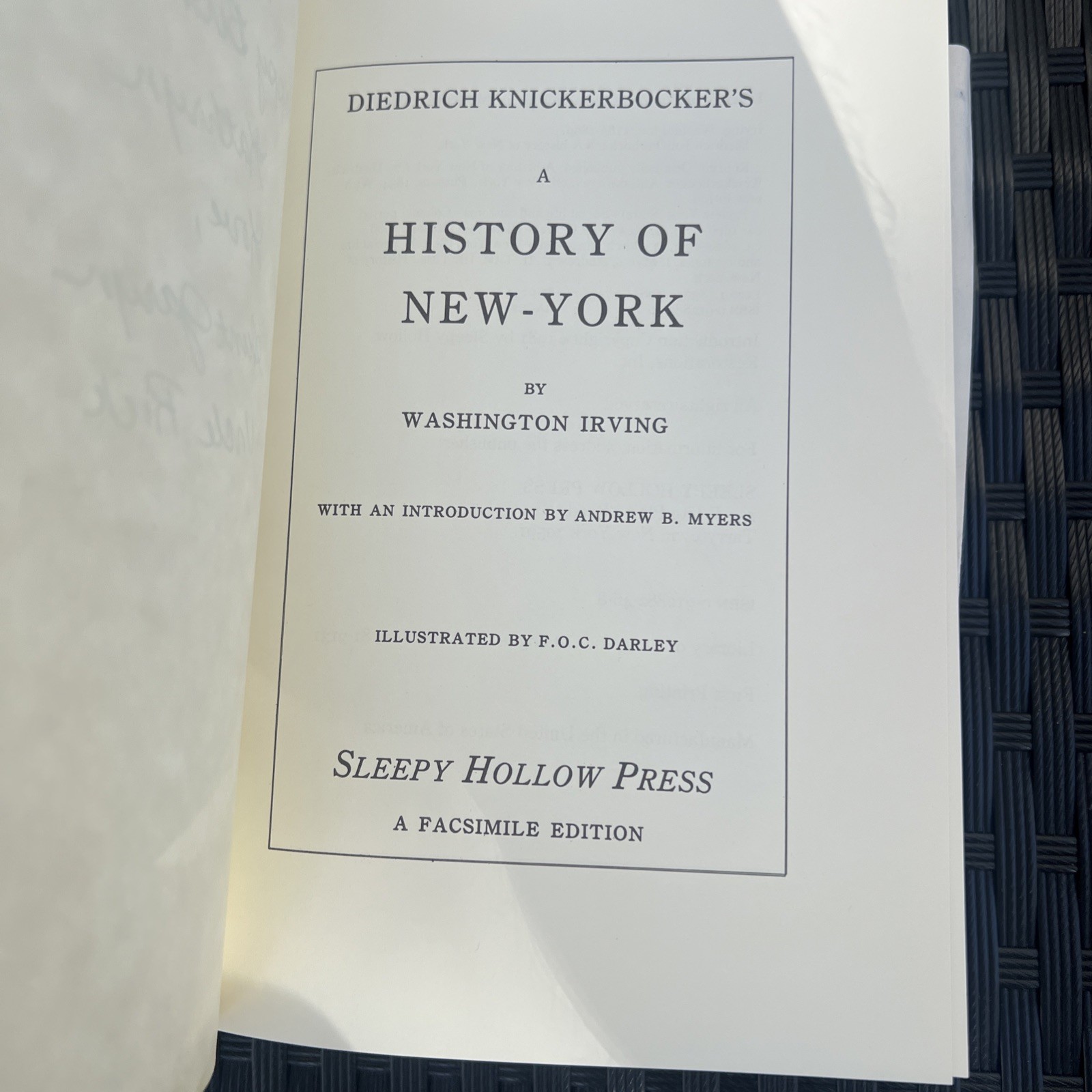 Rare KNICKERBOCKER’S HISTORY OF NEW YORK by Washington Irving 1981 Facsimile EX+