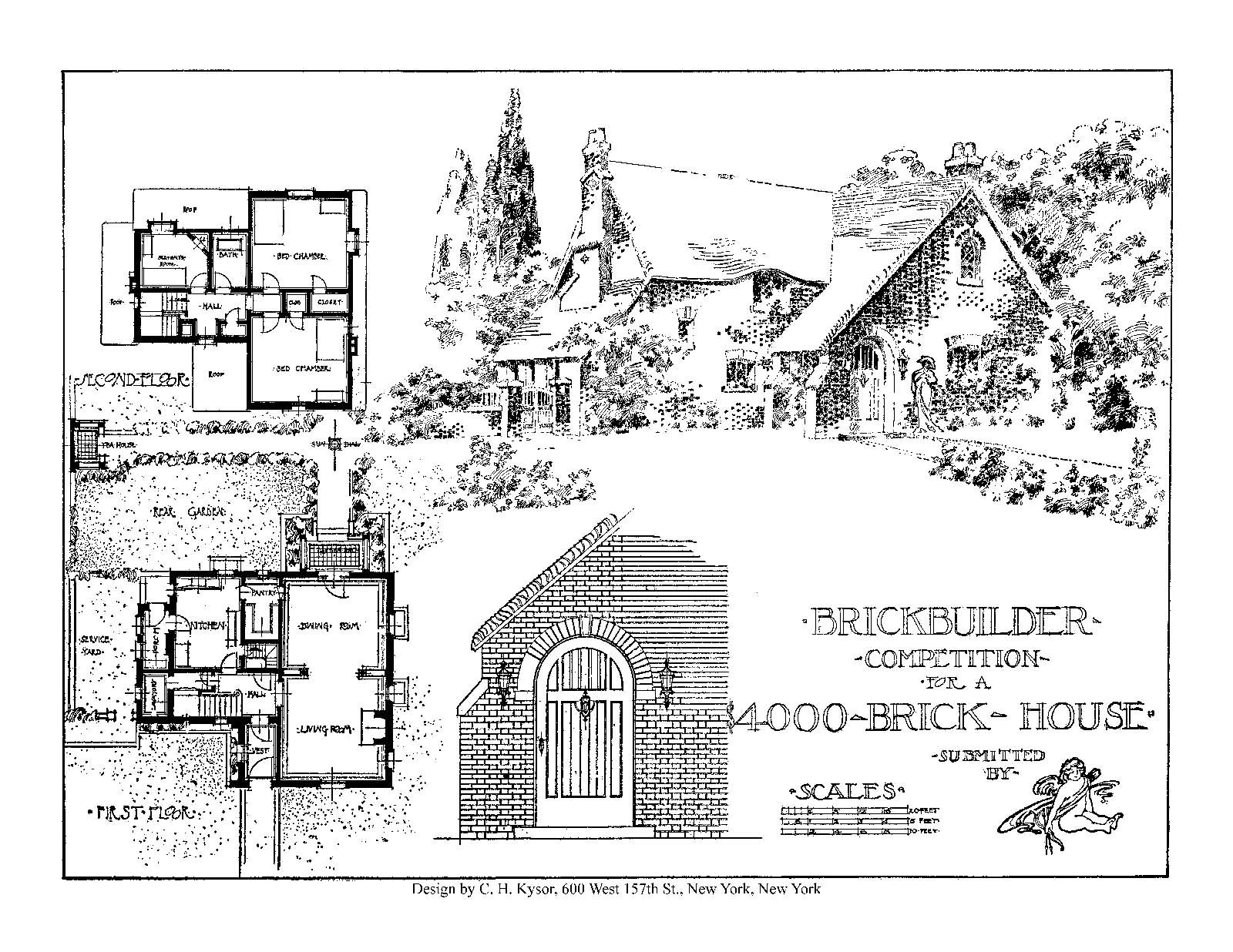 House Design Competitions Book 8 Drawings A House of Brick of Moderate Cost 1910