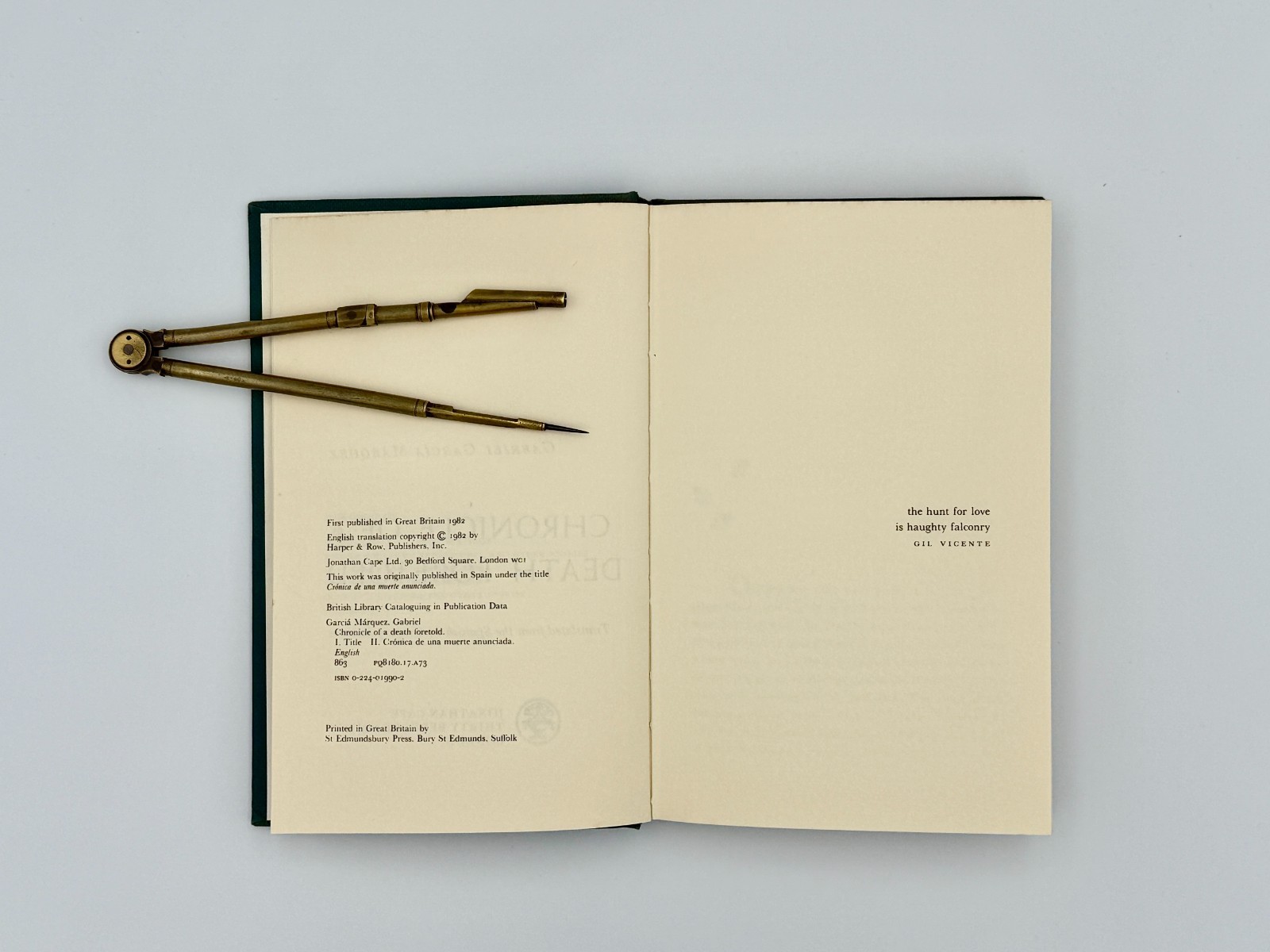 Gabriel García Márquez – Chronicle of a Death Foretold – First Edition 1982