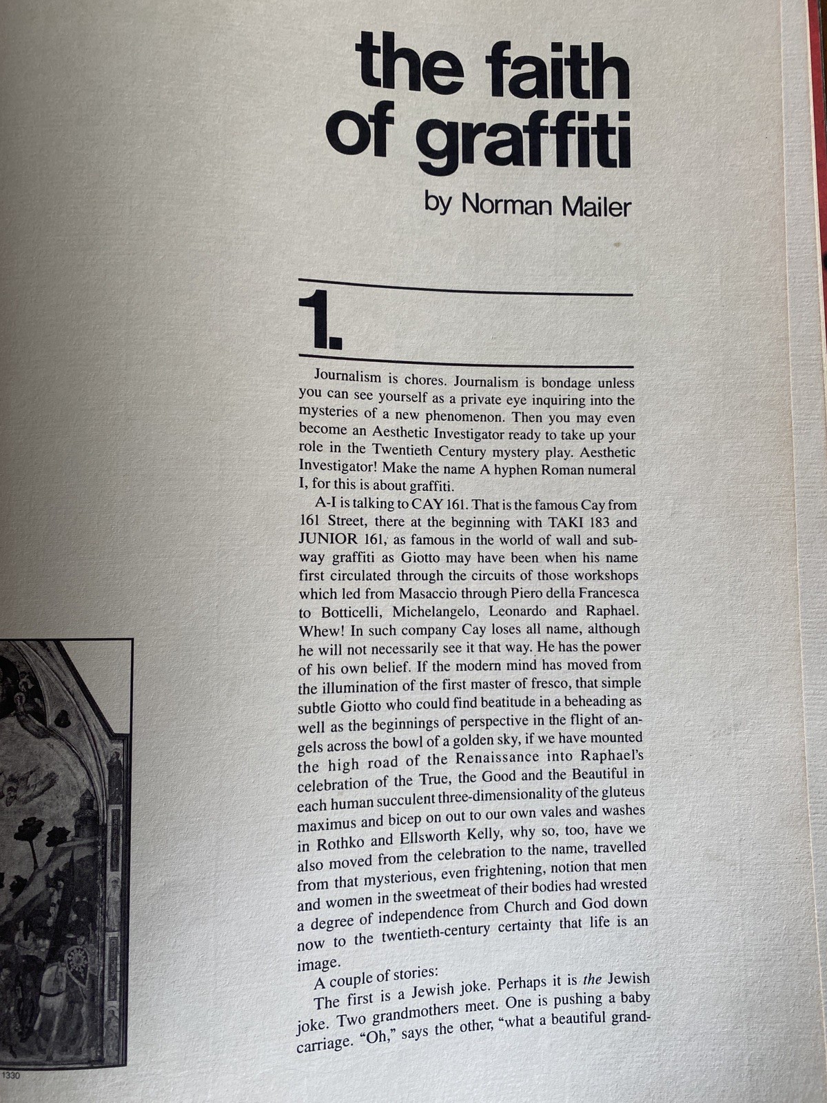 THE FAITH OF GRAFFITI, 1st Ed. KURLANSKY, Mervyn & NAAR, Norman MAILER, 1974