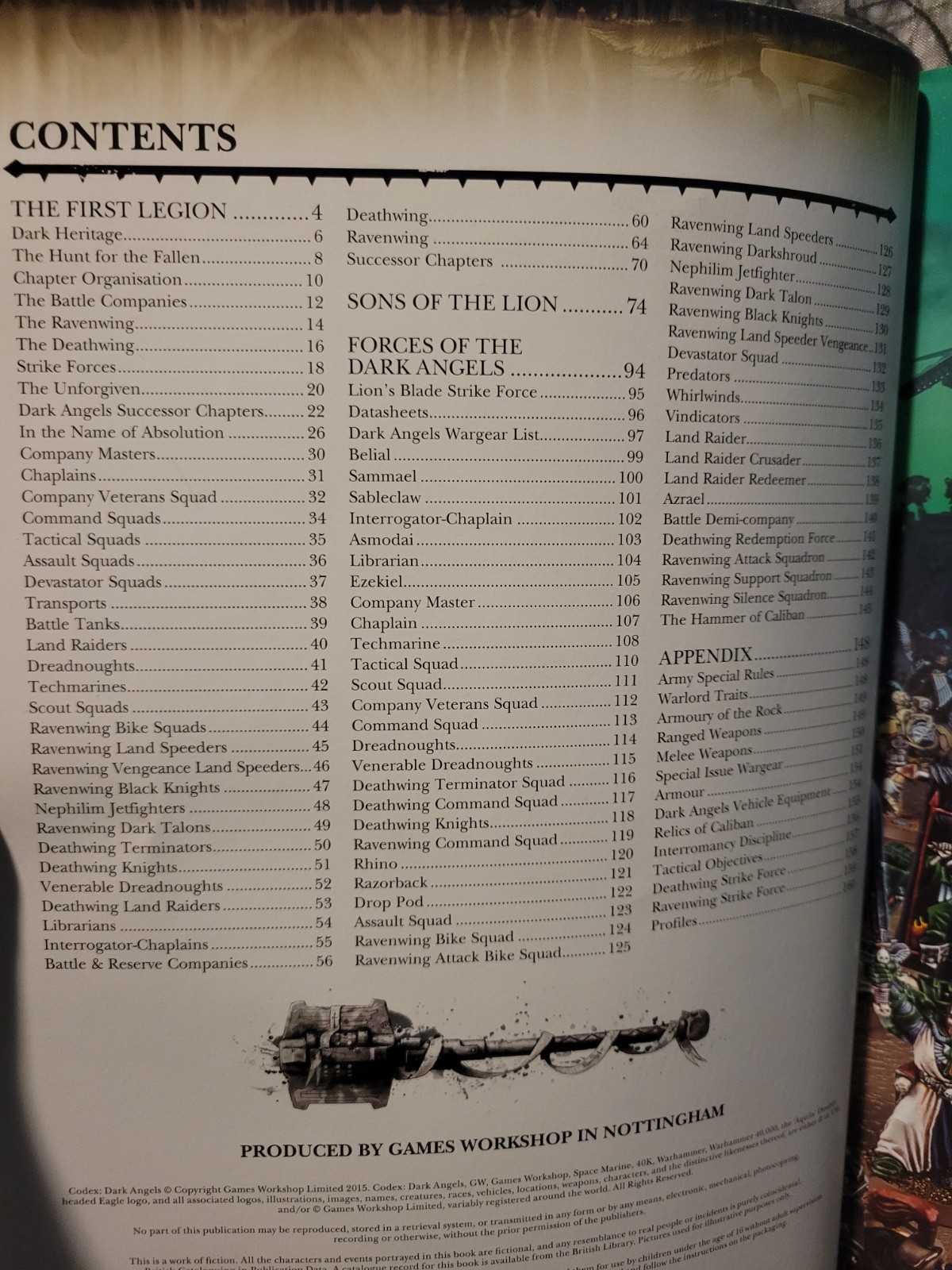 CODEX ADEPTUS ASTARTES DARK ANGELS 2015 Warhammer 40K RPG Roleplaying Book