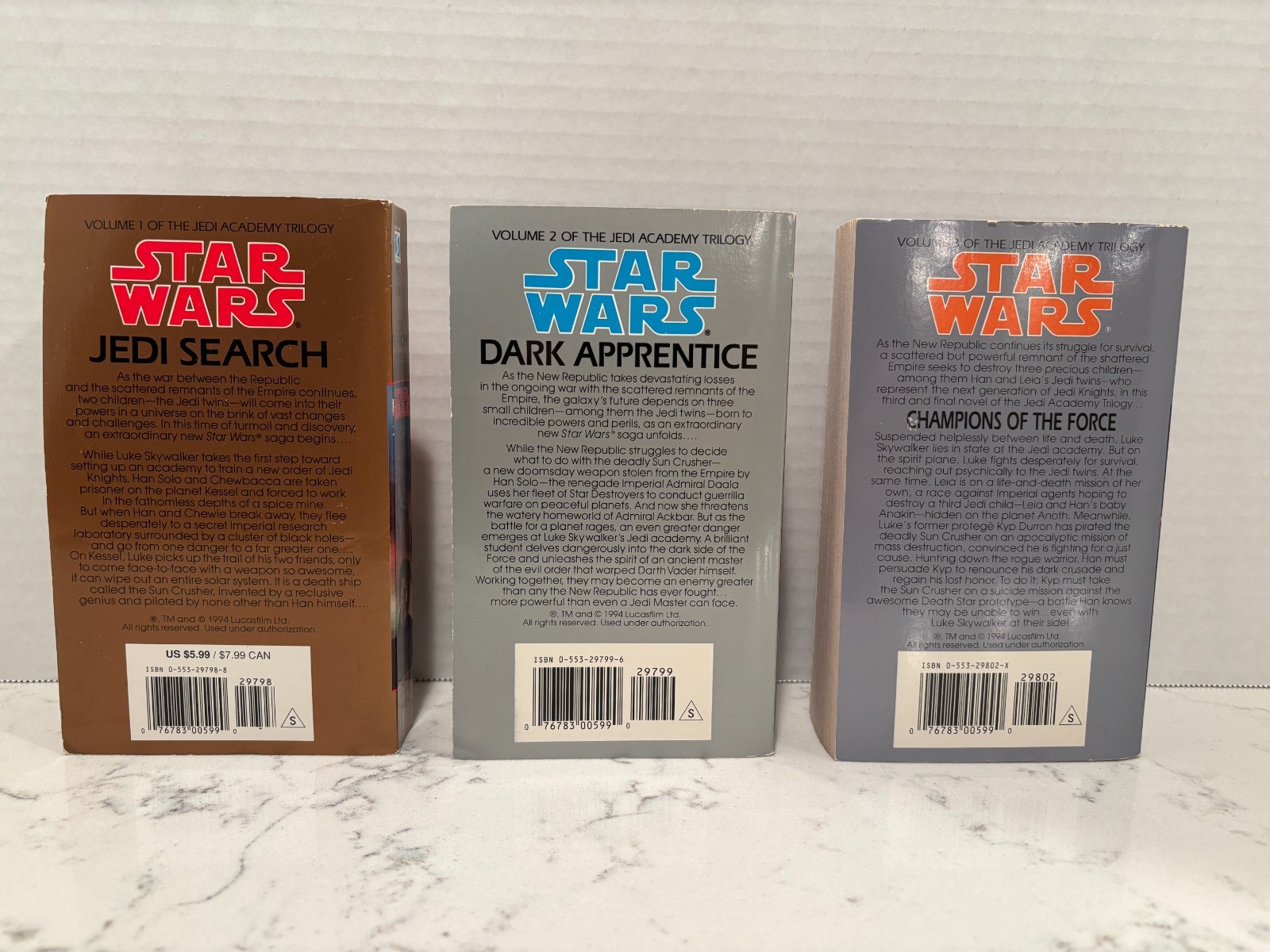Star Wars The Jedi Academy Trilogy 1-3 Jedi Search Dark Apprentice Champions