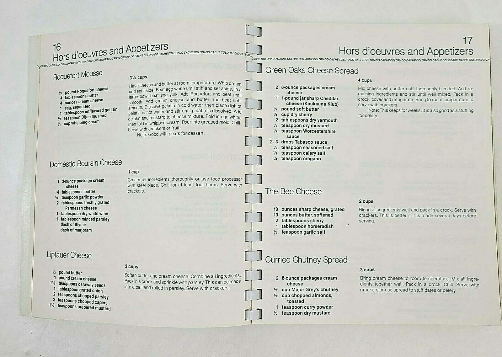 Vintage Colorado Cache Cookbook 430 pages Junior League Denver Recipes Spiral