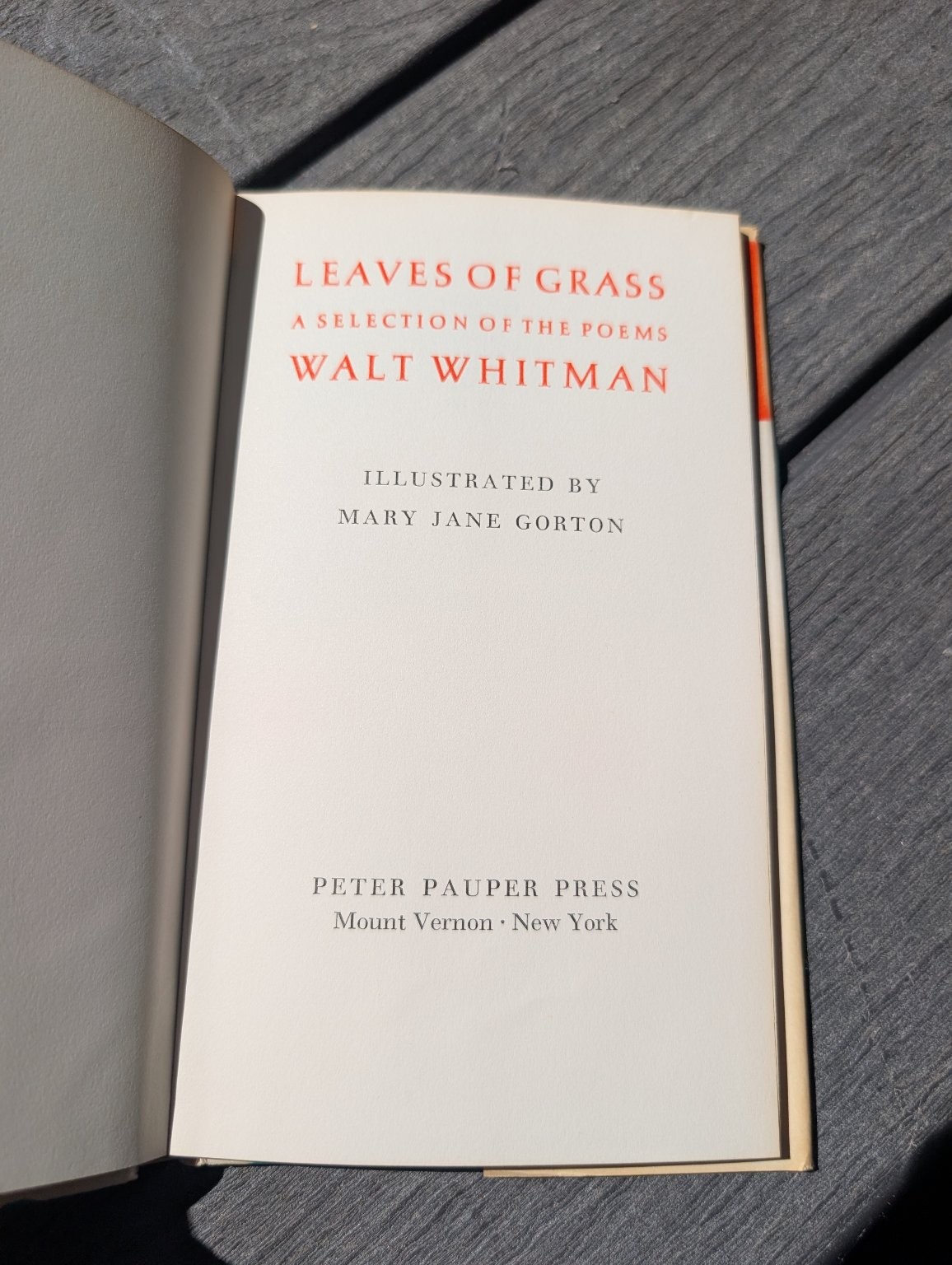 Leaves of Grass Walt Whitman 1968 Illustrated Peter Pauper Press Poetry Book