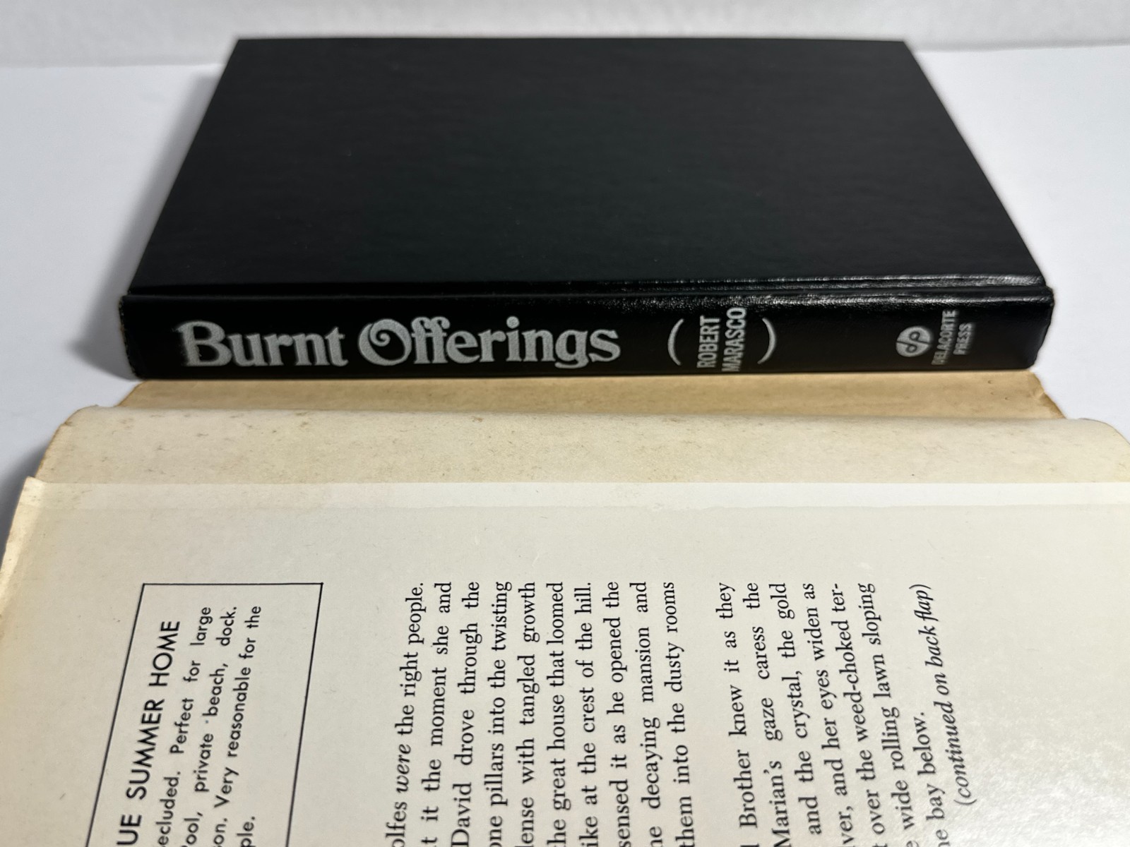 BURNT OFFERINGS by Robert Marasco – Delacorte Press BCE Hardcover, 1973