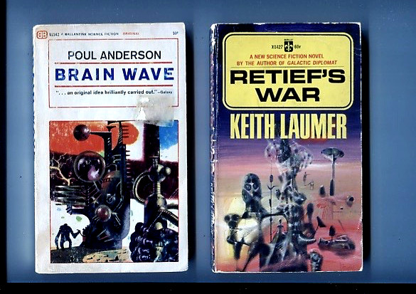VINTAGE SF P/B LOT(6) RICHARD POWERS COVERS 1957-1976