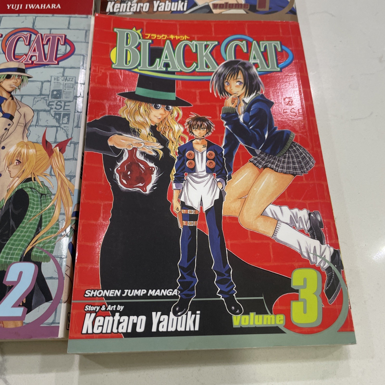 Black Cat Manga Vol 1, 2, 3 Cat Vol 1 English Kentaro Yabuki Shonen Jump Lot 4