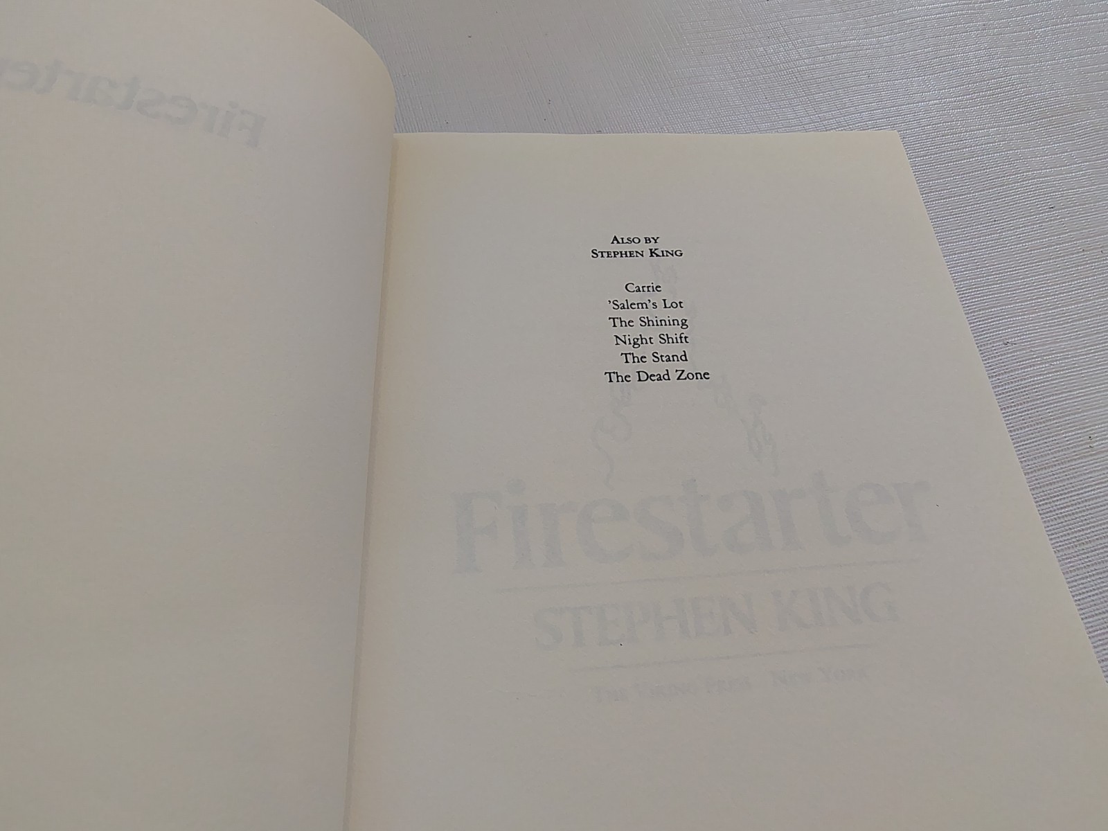 Stephen King – Firestarter- Hardcover – First Edition The Viking Press 1980