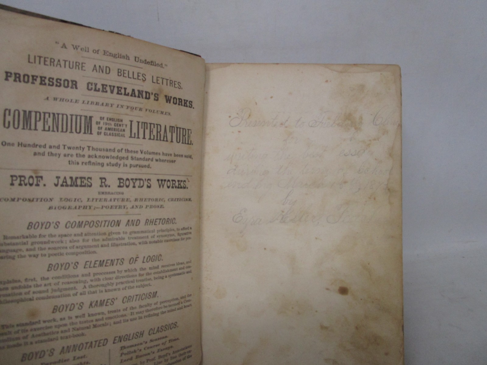 Fourteen Weeks in Natural Philosophy by J. Dorman Steele 1875 Sample Copy