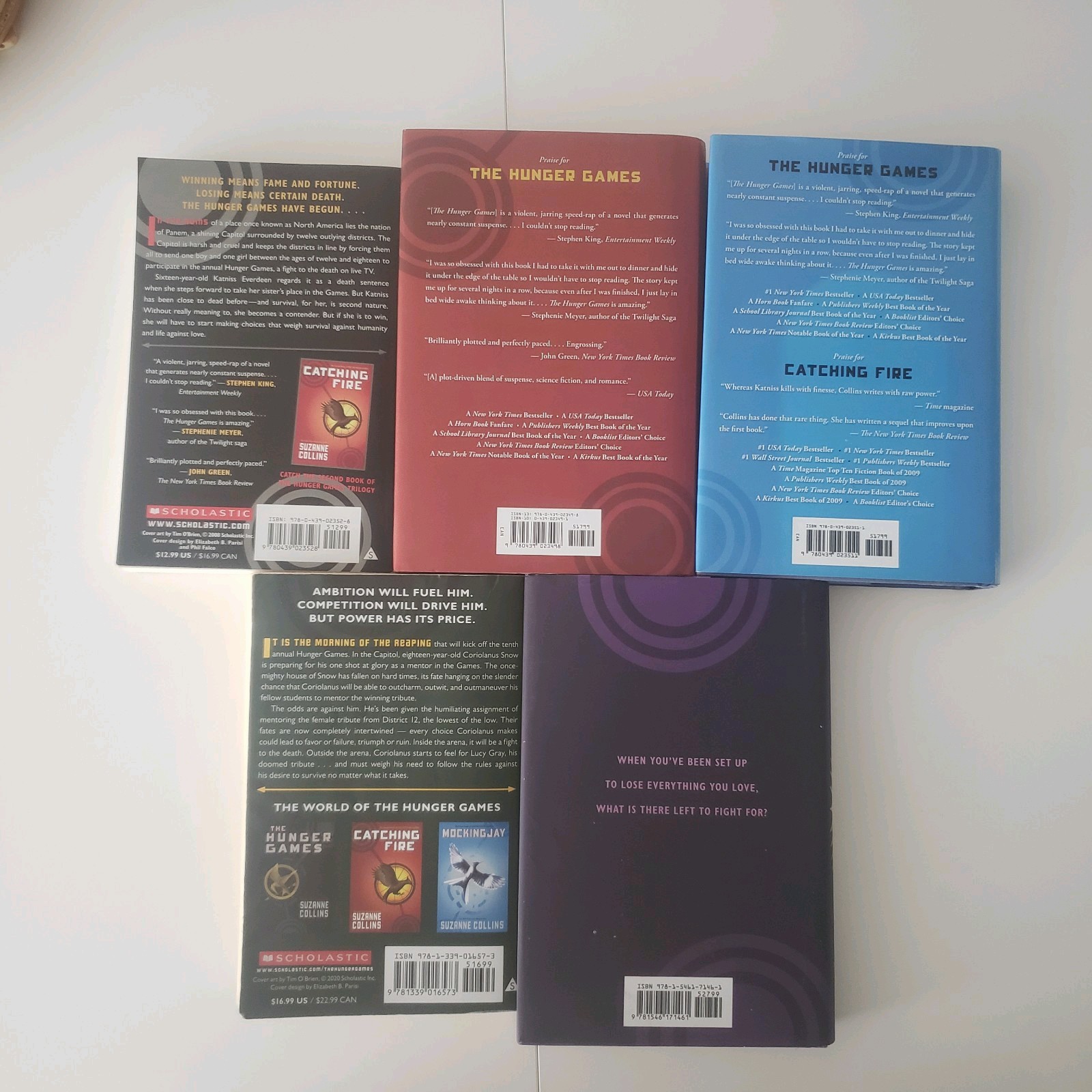 Complete Series Hunger Games Books 1-5 Hardcover/SC Lot VERY GOOD Read Desc.