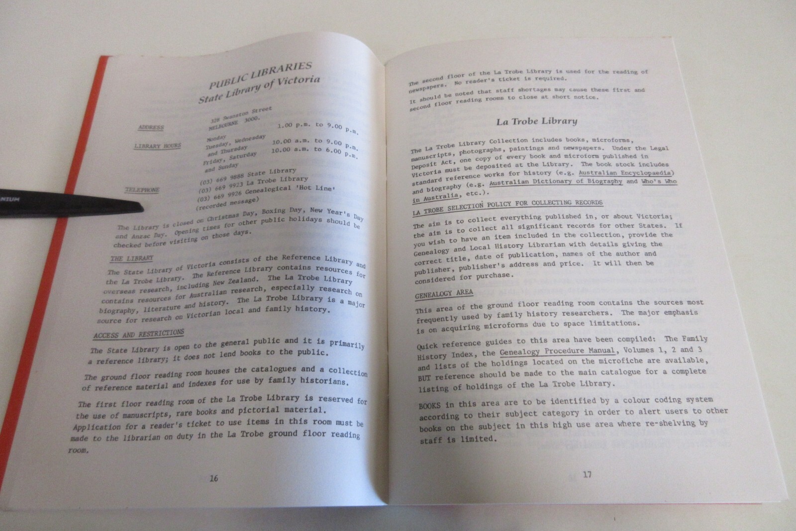 Family and Local History Sources in Victoria – Brown et al. – 106 Pages – 1990
