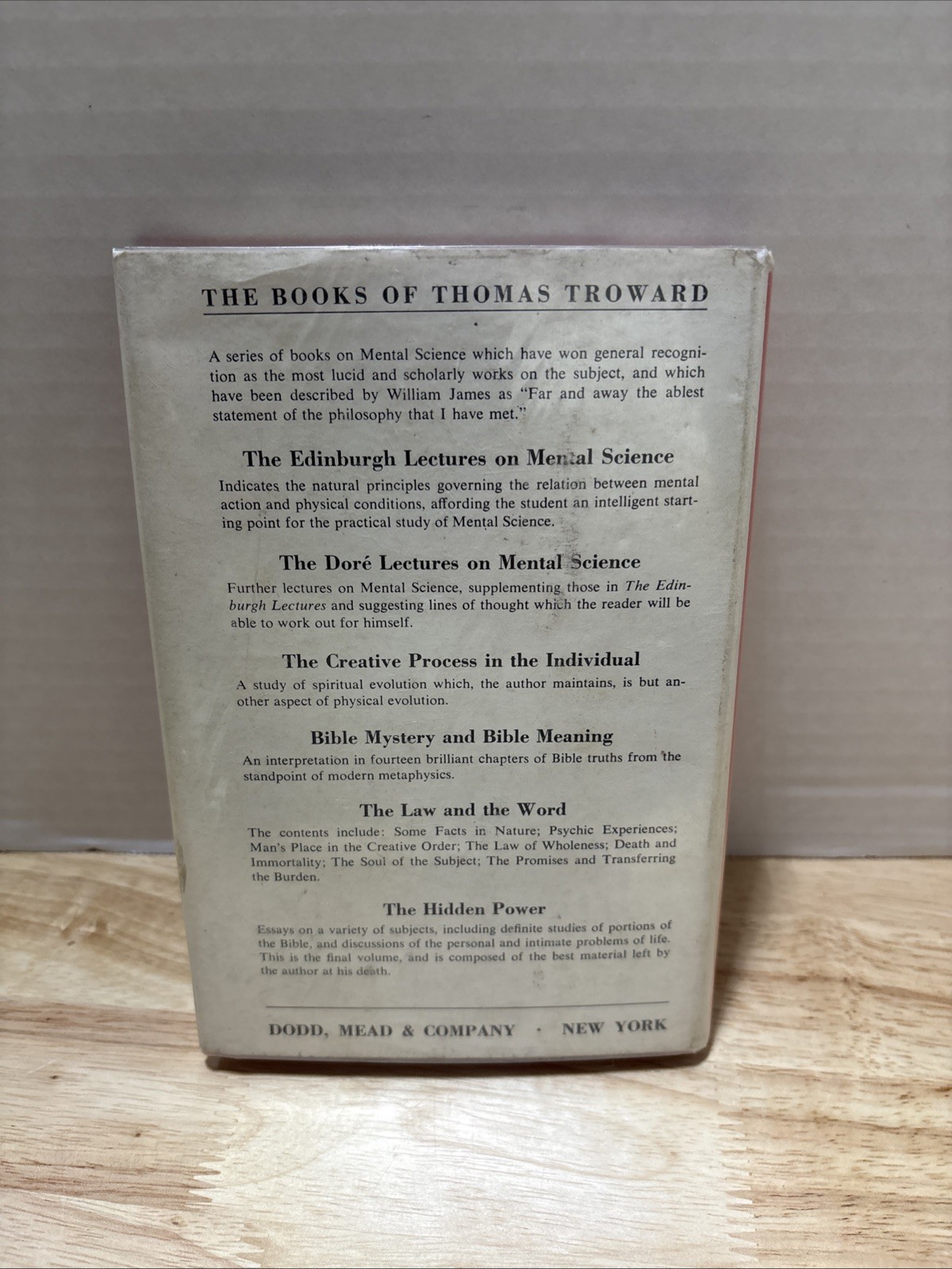 EDINBURGH LECTURES ON MENTAL SCIENCE By Thomas Troward – Hardcover