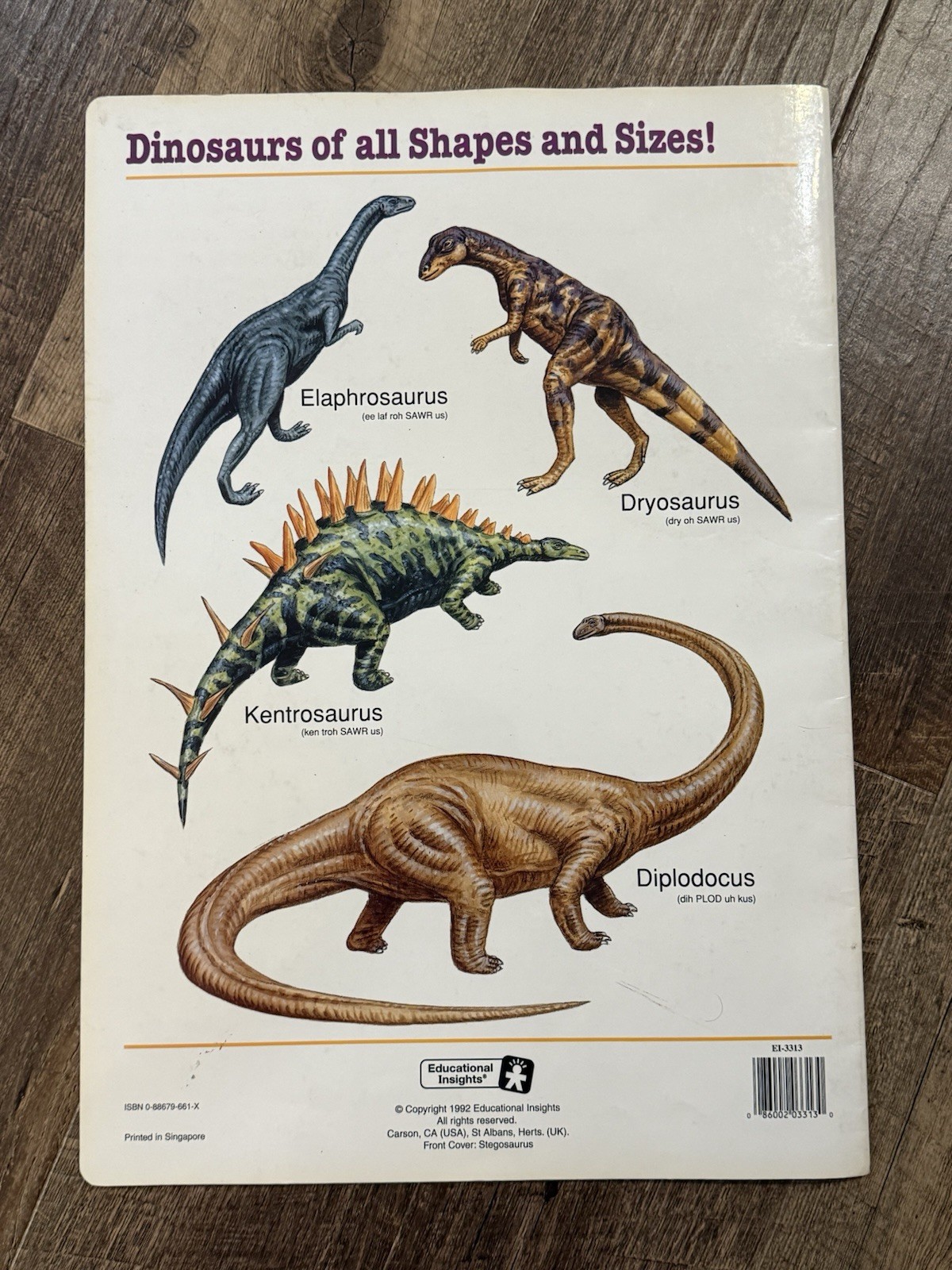 AMAZING DINOSAURS Giant Picture Gallery Book (1992, Ed. Insights, EI-3313) RARE