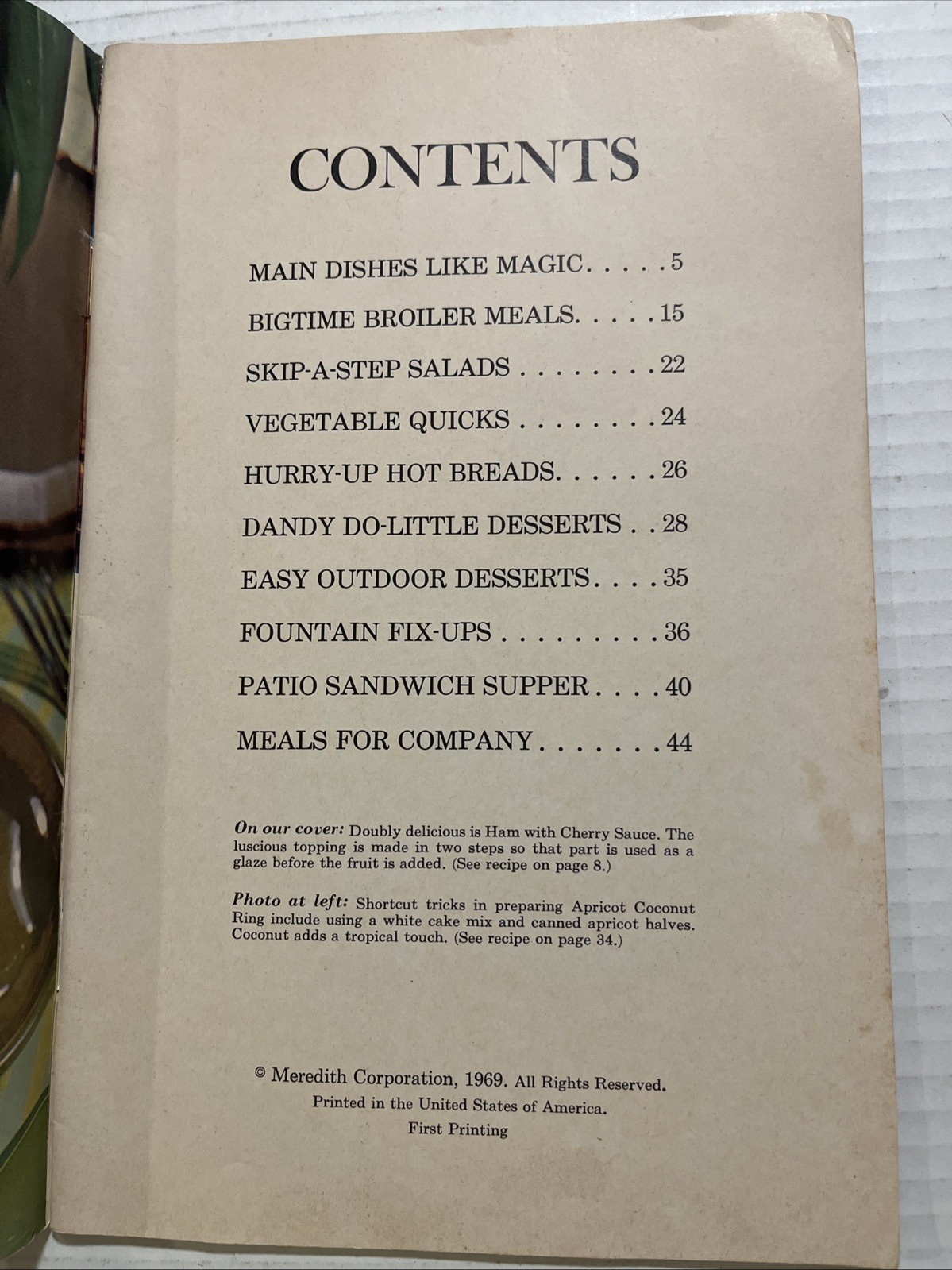 Shortcut Cooking – 1969 cookbook by Meredith Corp – First Printing