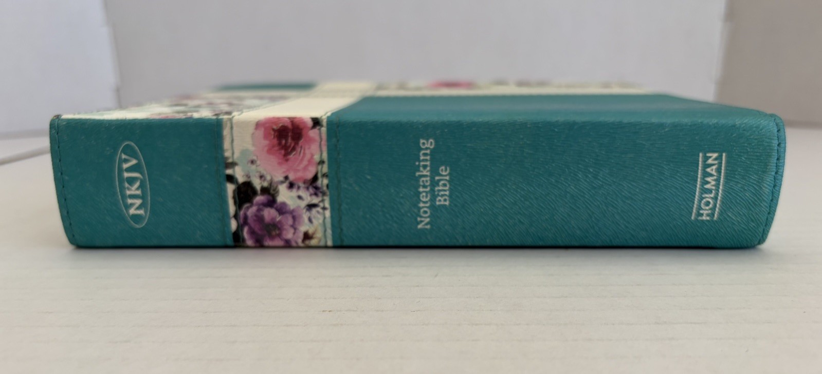 NKJV Notetaking Bible Teal Flowers Holman 2015
