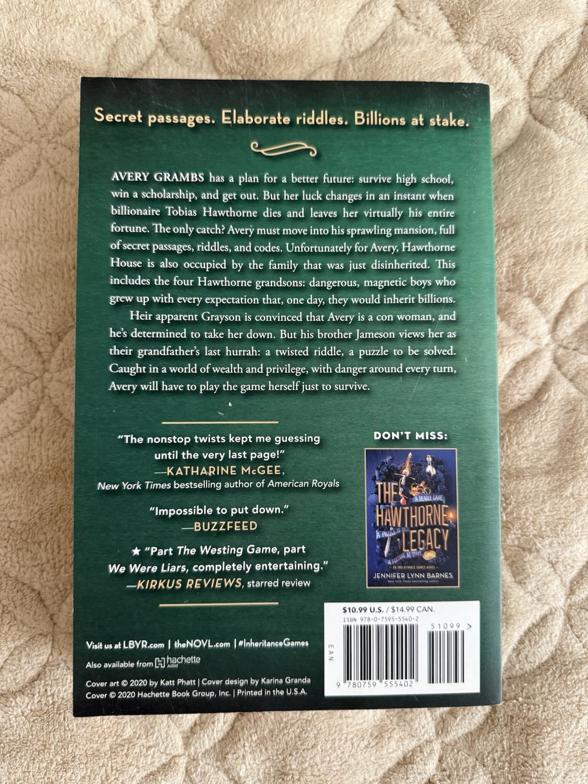 Inheritance Games by Jennifer Lynn Barnes (2021, Trade Paperback)