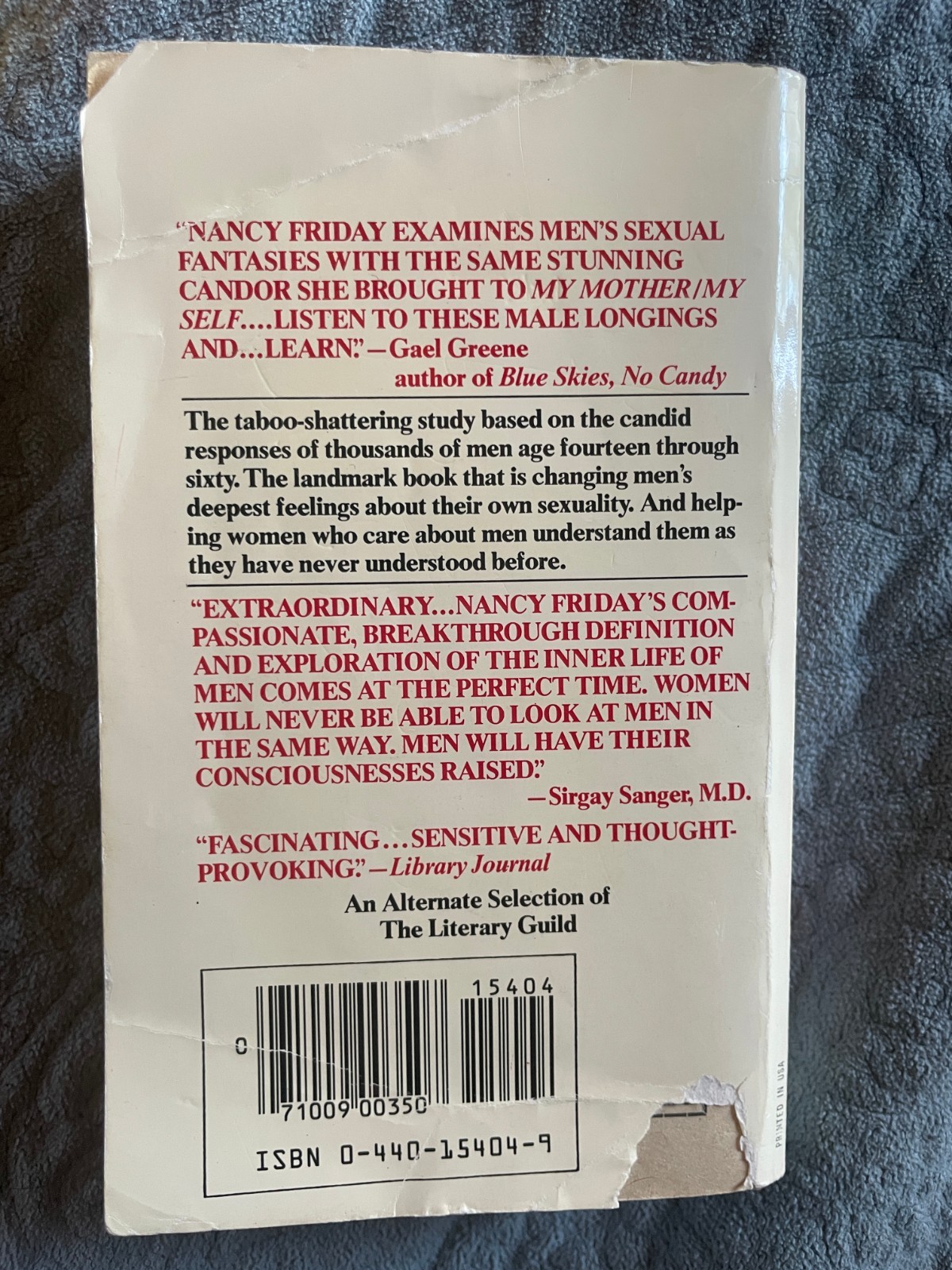 Men in Love by Nancy Friday 1981 Dell Printing Sexual Fantasies Paperback PB