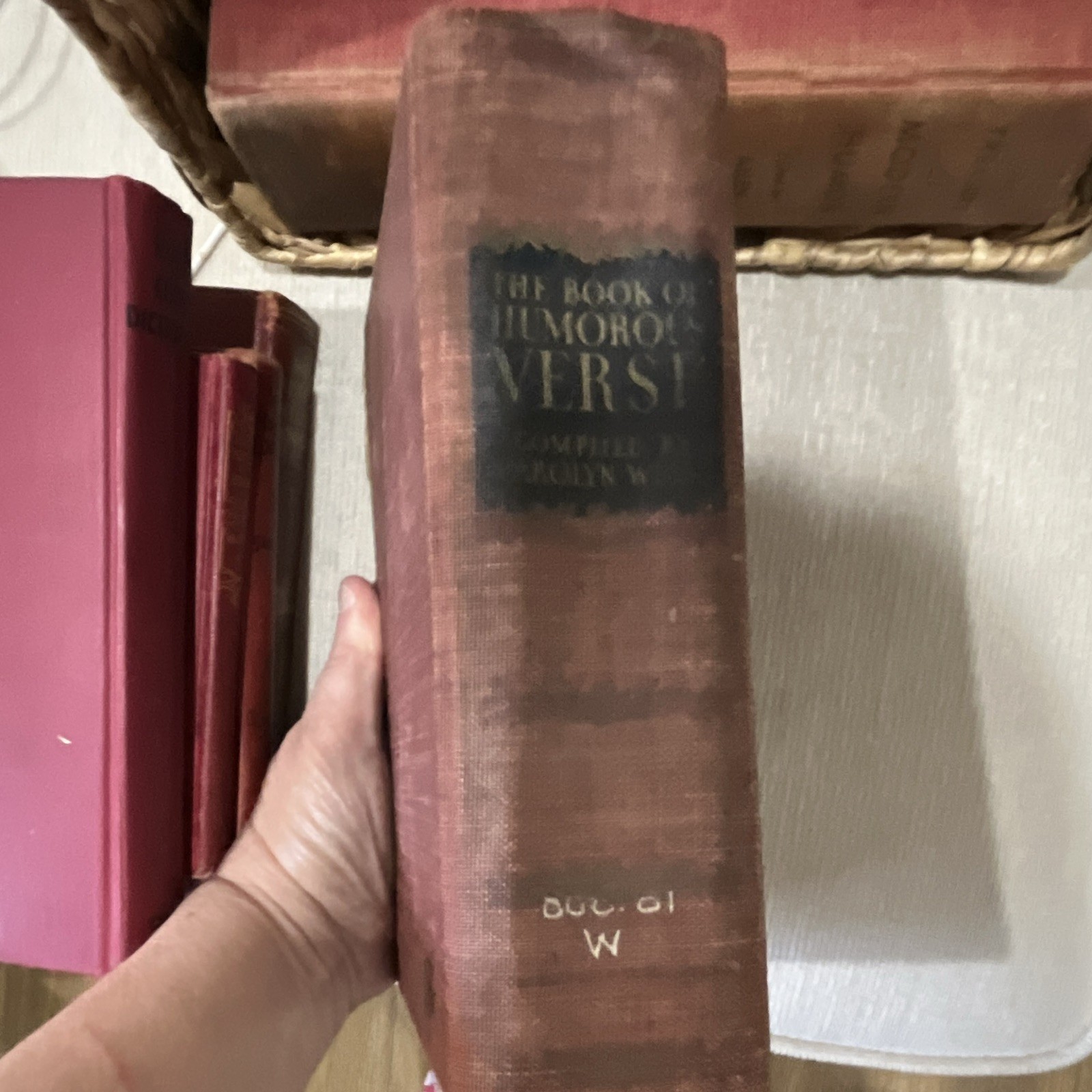 Set of 6 Vintage Books Reds includes Book of Humorous Verse English Poetry Humor