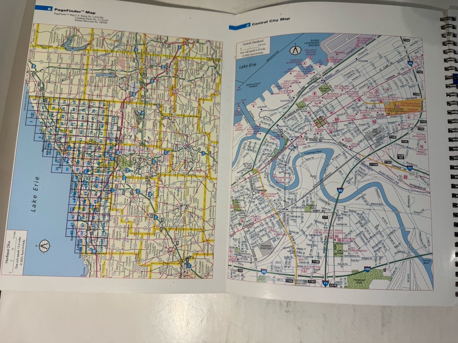 Cleveland Ohio Street Guide 2002 Rand McNally Atlas OH Road Map Streetfinder