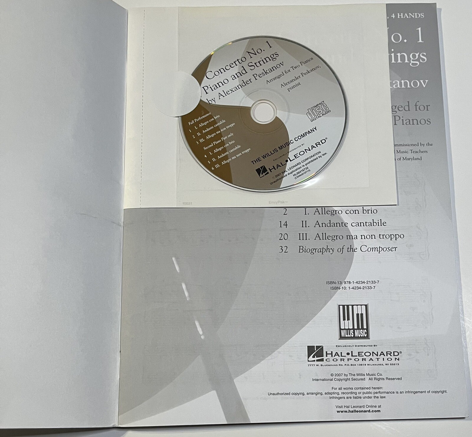 Concerto No 1 for Piano & Strings National Federation of Music Clubs Sheet Music