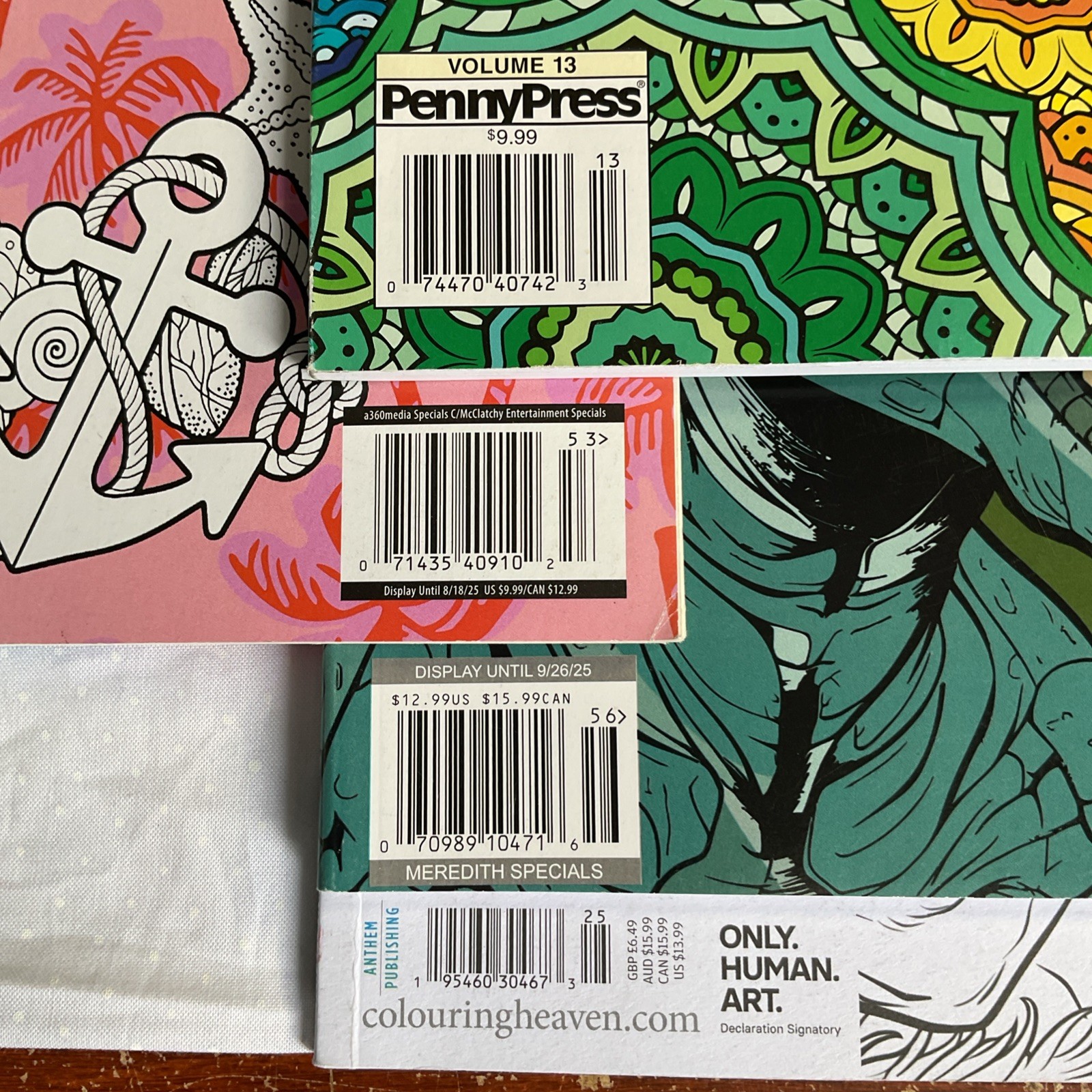 Adult Coloring Book Lot of 4: FANTASY ROMANCE SUMMER DINOSAURS MINDFUL NEW NOS
