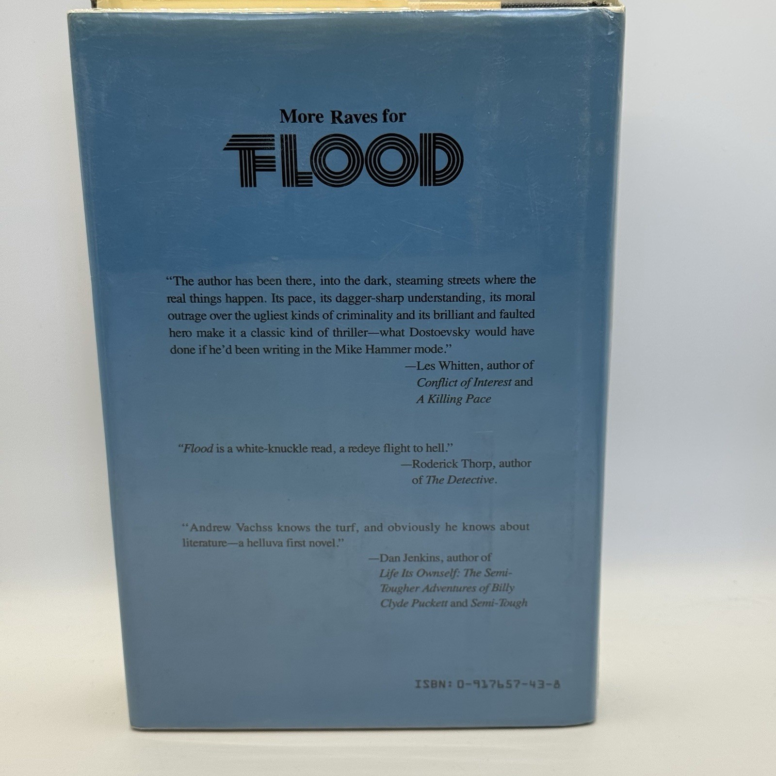 Flood by Andrew Vachss (1985, HCDJ) TRUE 1st ed 1st print
