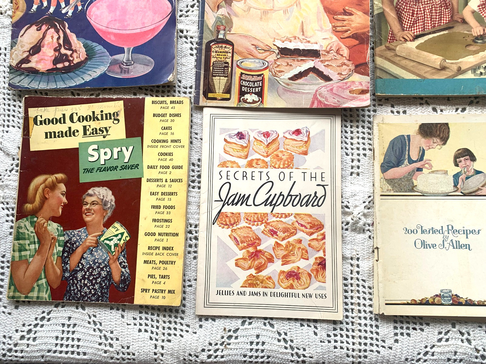 Lot Vintage Recipes Booklets Cookbooks 1930 Watkins Bakers Spry McNess Mason Jam