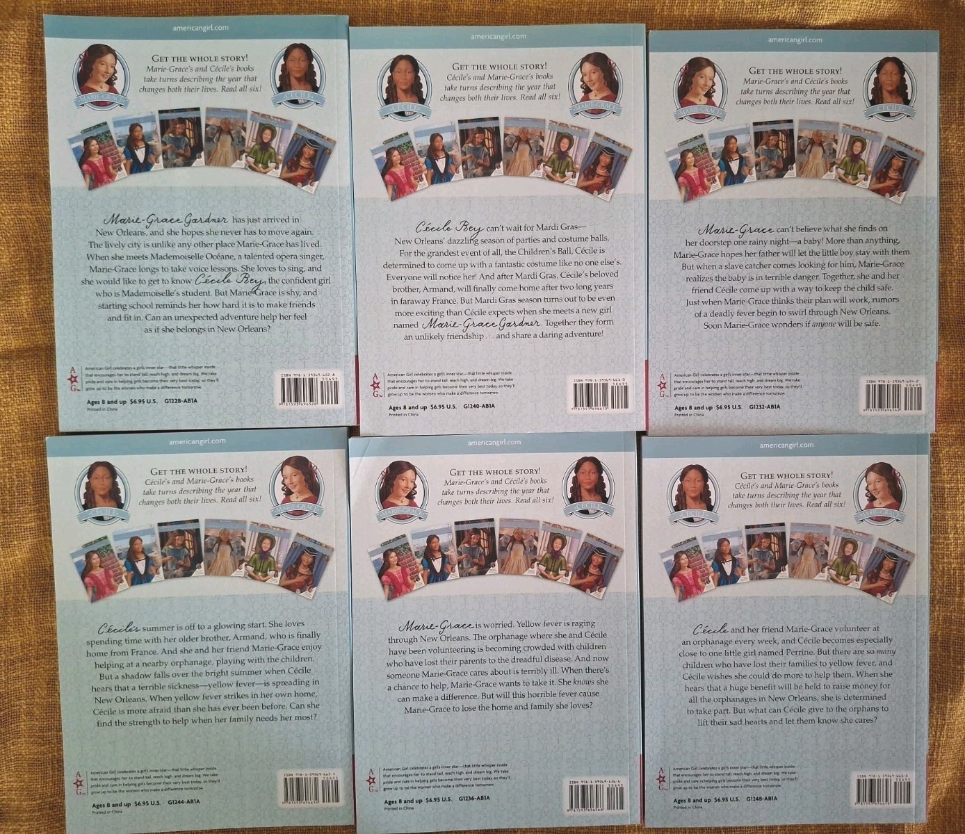Cecile and Marie-Grace American Girl Doll Book Box Set Collection 6 Books EUC