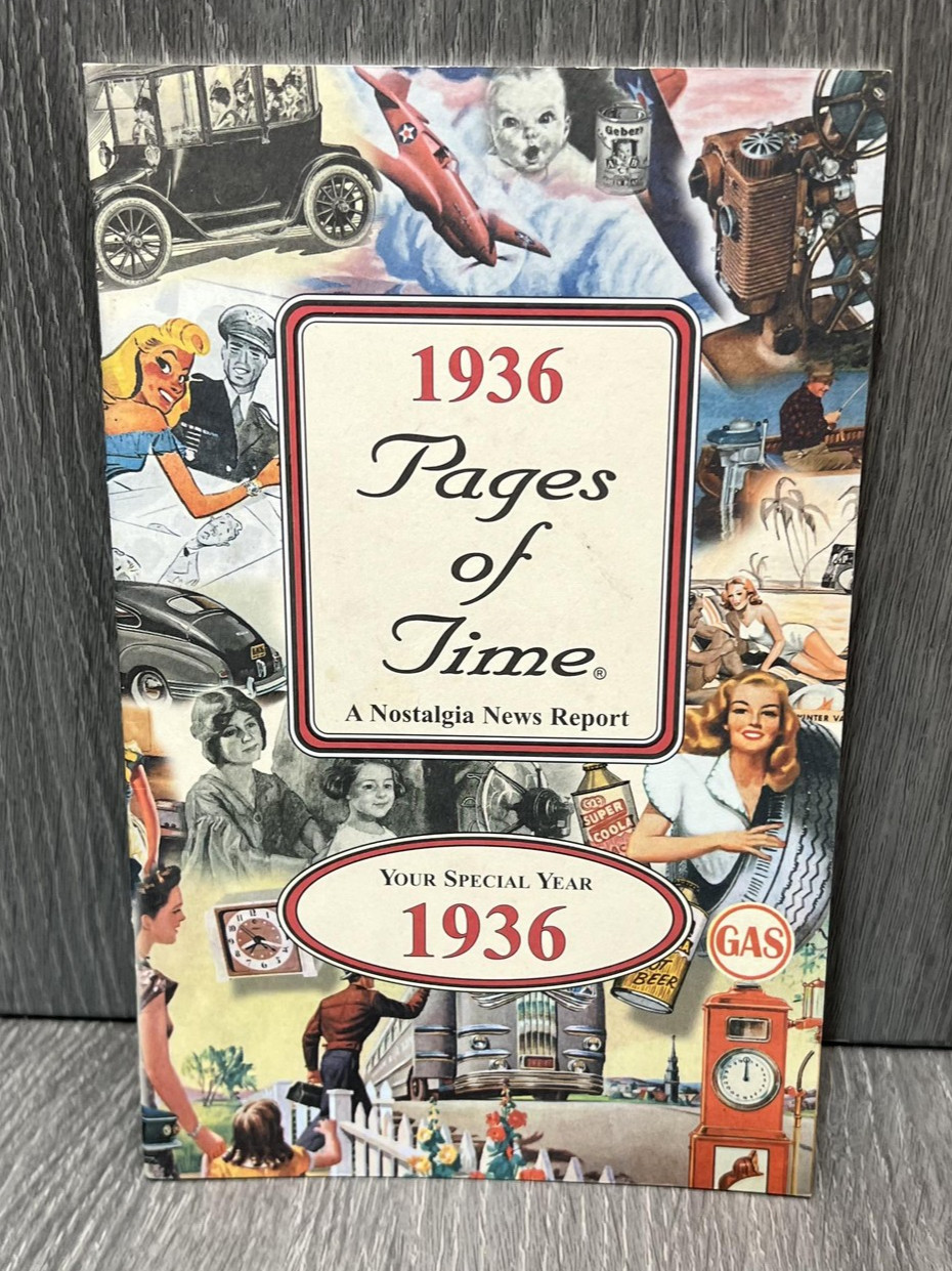 Vintage 1936 Pages of Time Nostalgia News Report Book Year in Review Booklet
