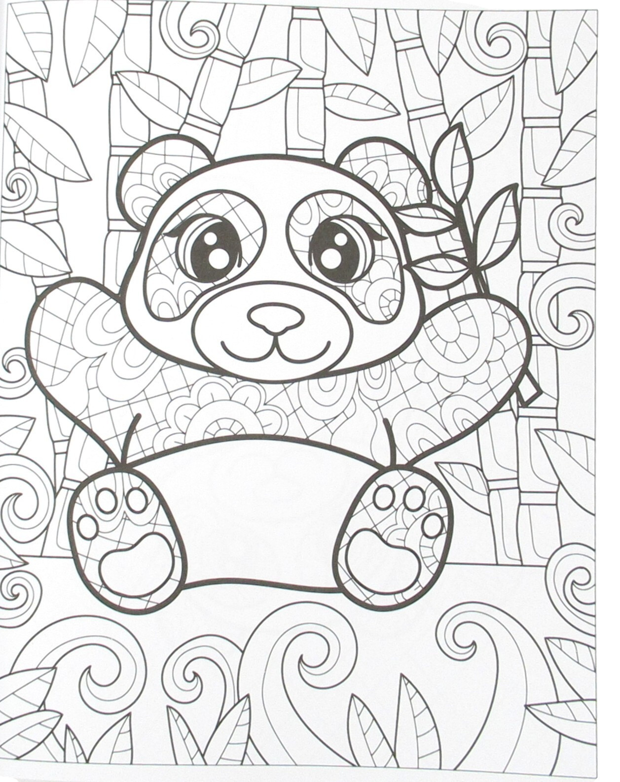 Zendoodle Coloring Book Panda Playtime 60 designs adult teen with tear out pages