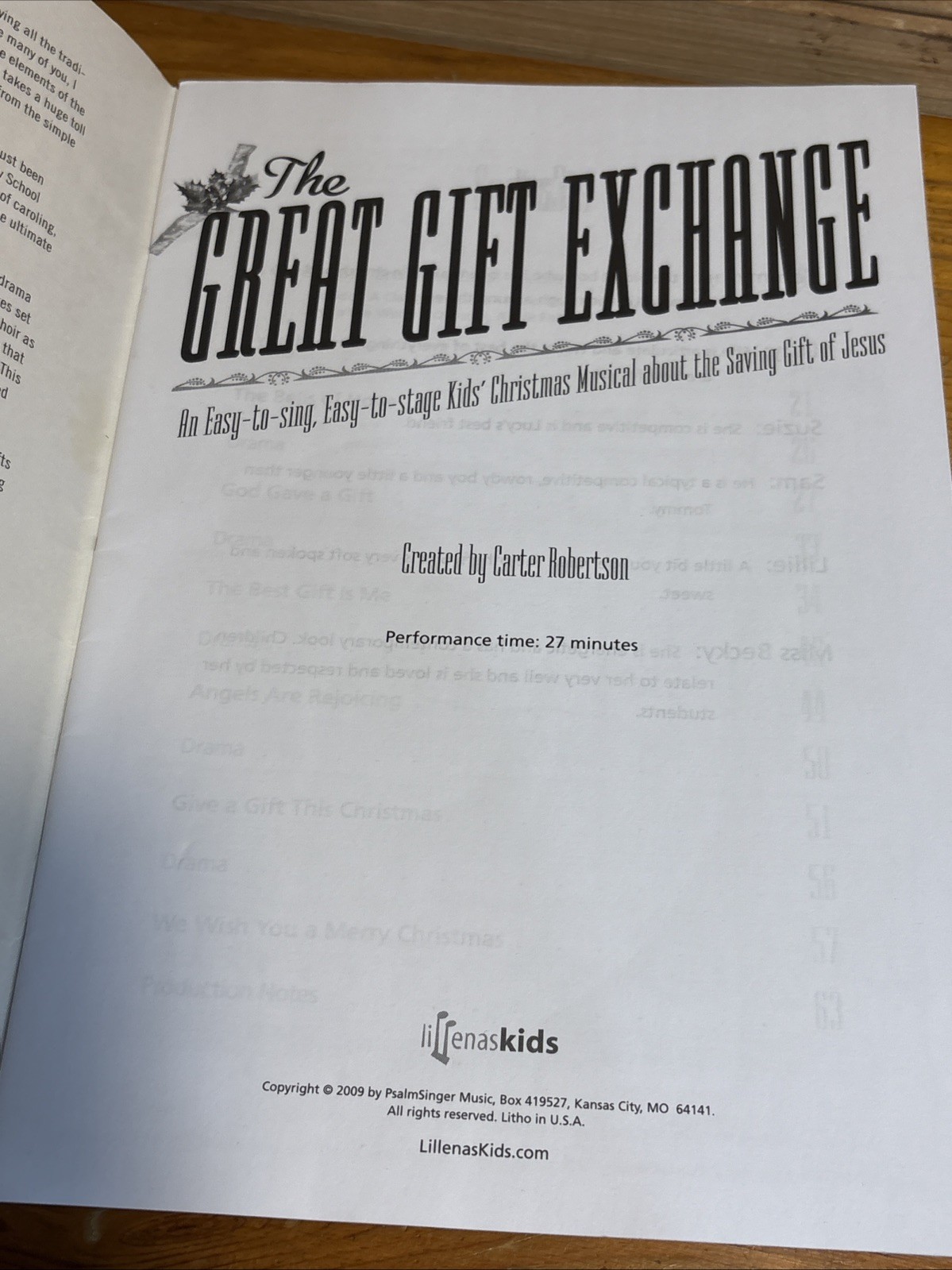 THE GREAT GIFT EXCHANGE By: Carter Robertson (accomp. CD-RARE) Christmas Musical